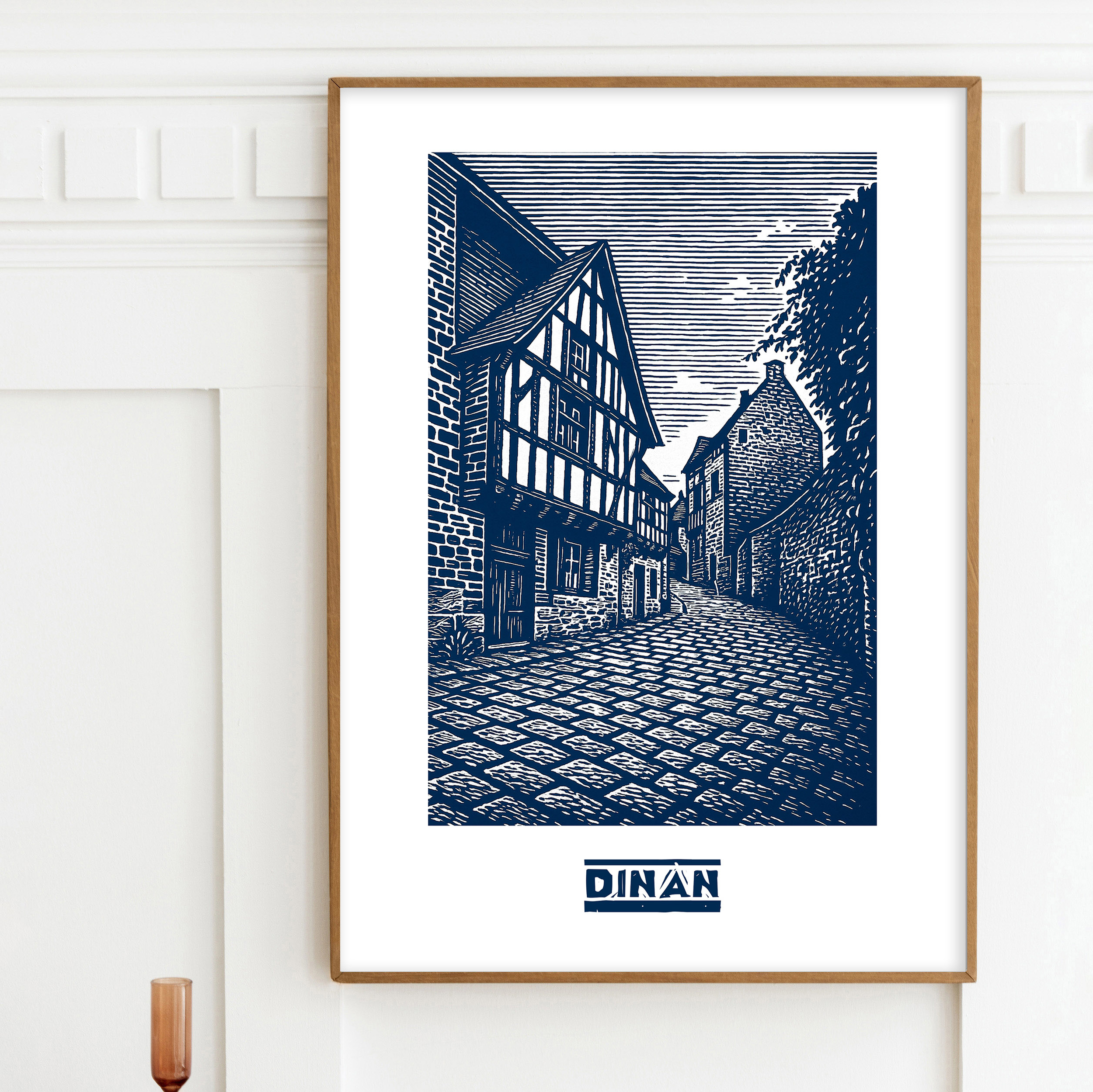Affiche Dinan rue bleue