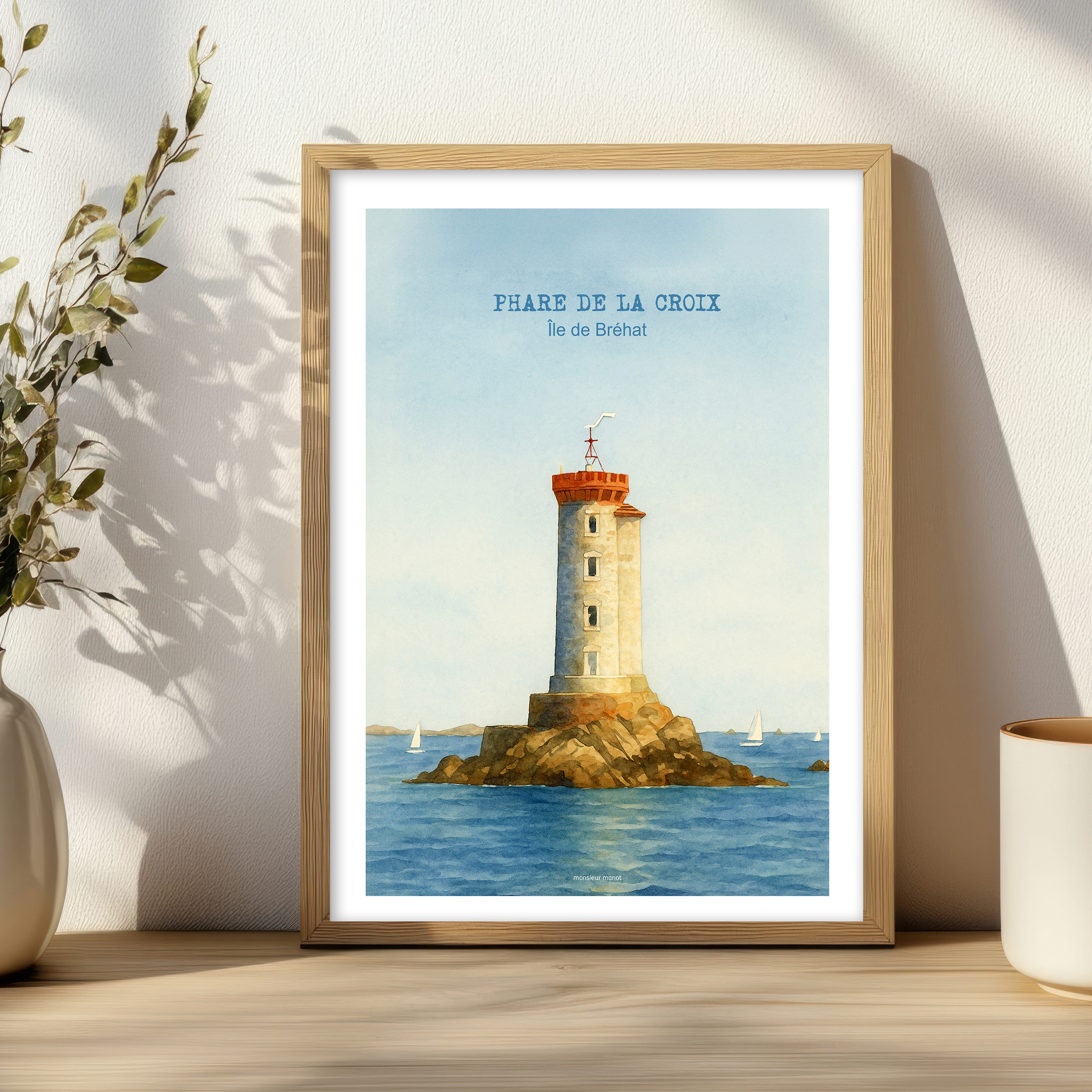 Affiche Île de Bréhat Phare de la croix