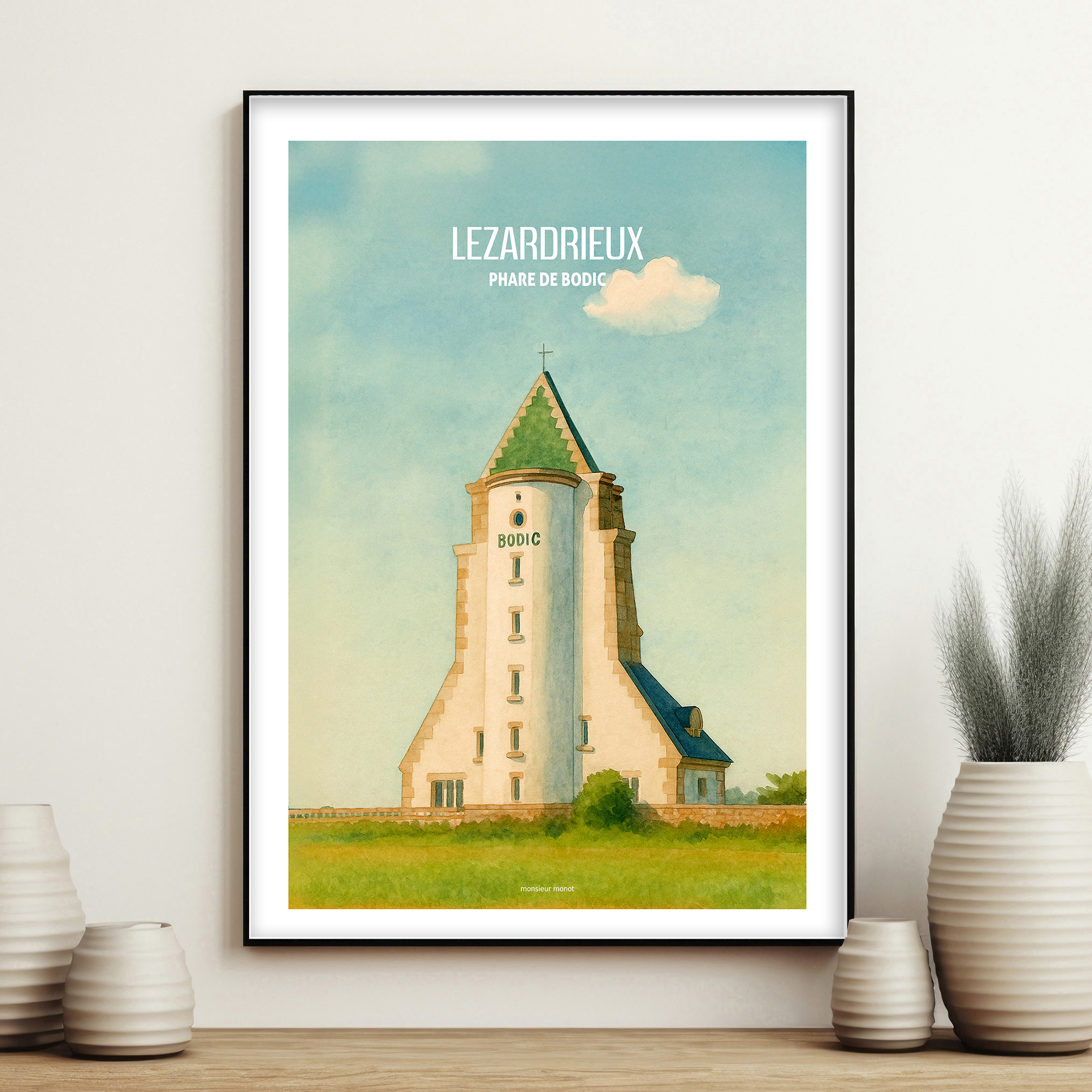affiche Lézardrieux phare de Bodic