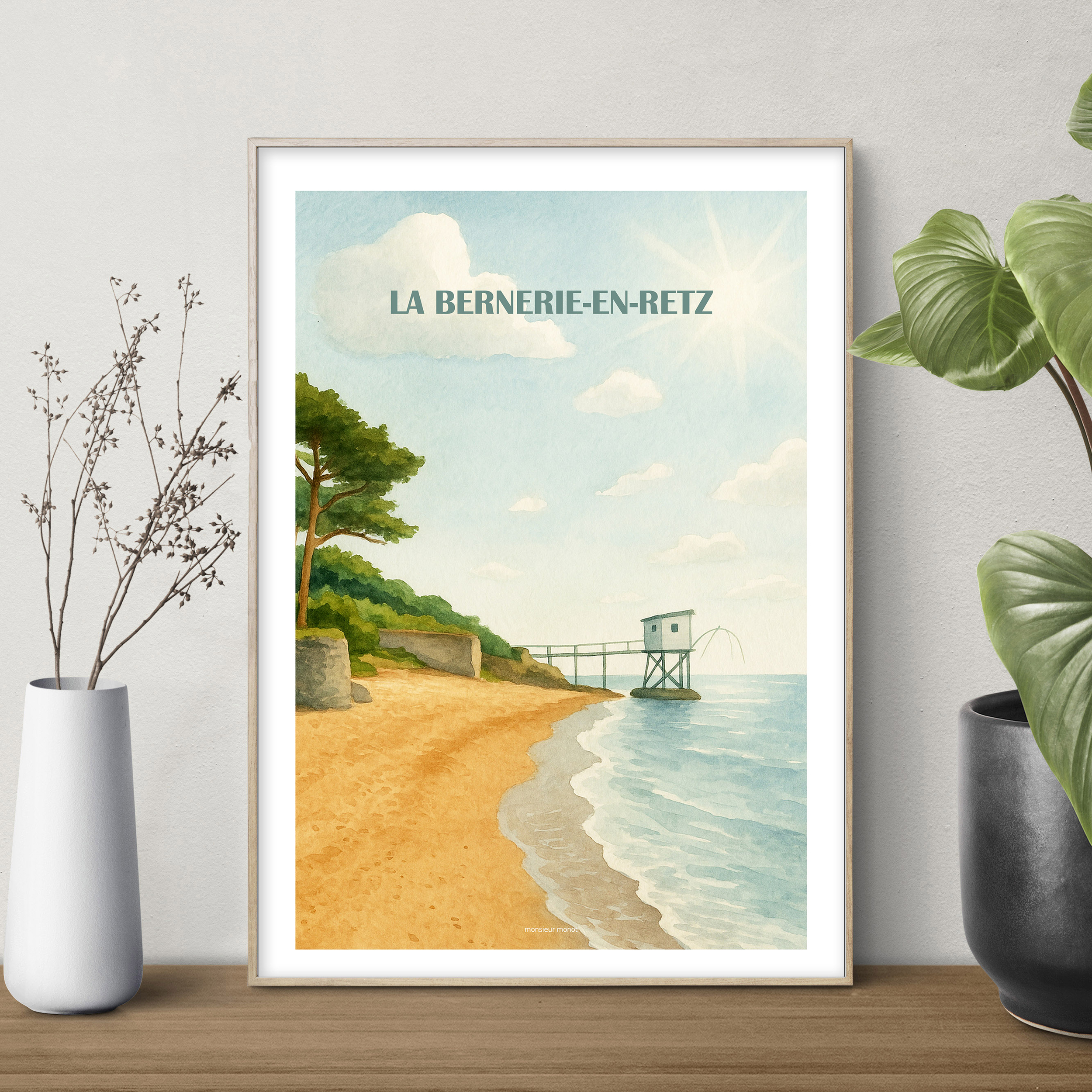 affiche La bernerie en retz aquarelle