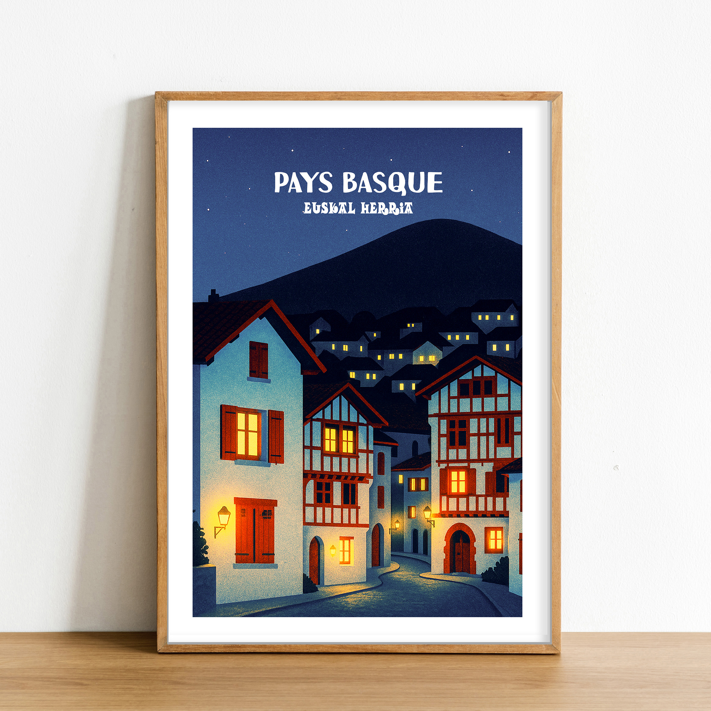 Affiche Pays Basque By Night