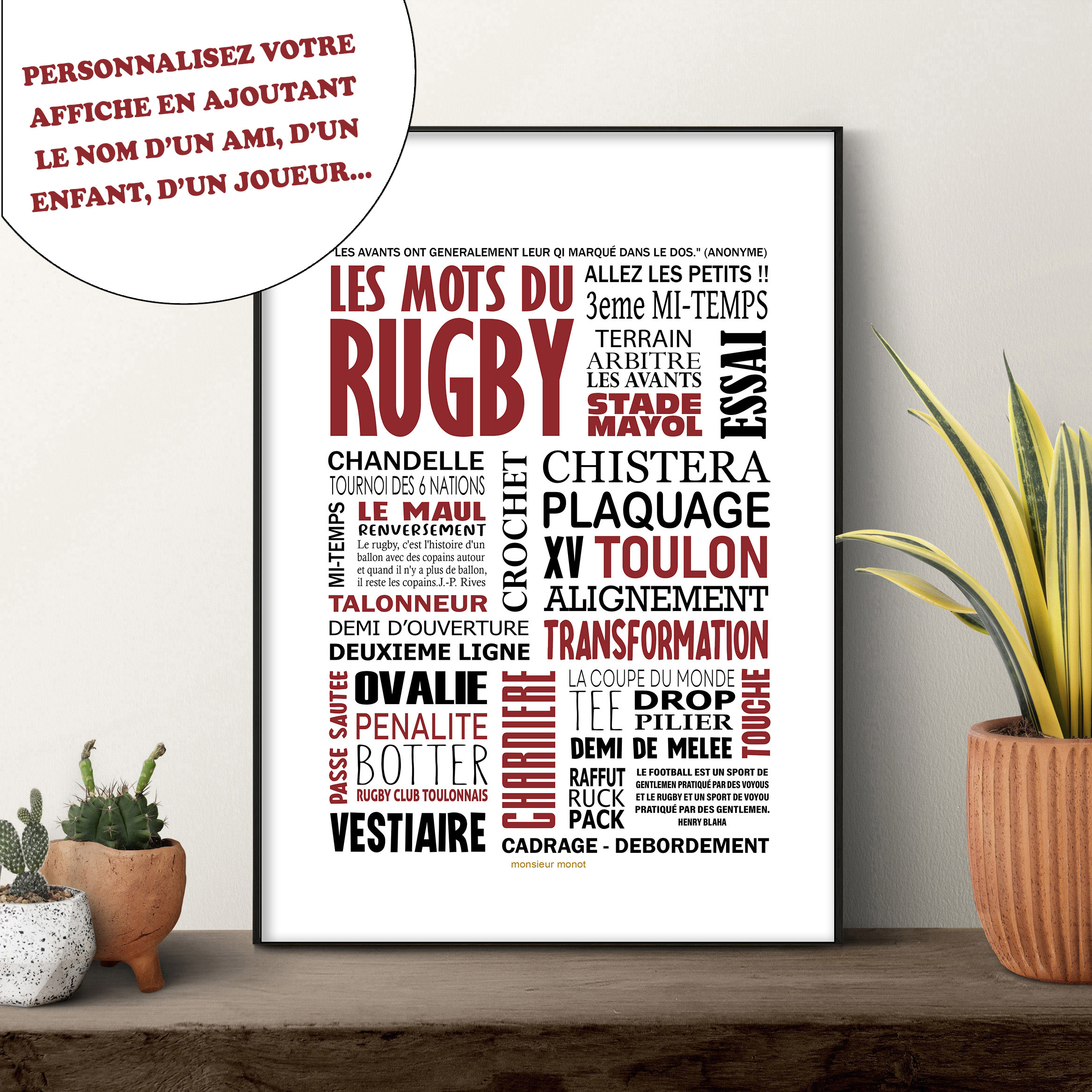 affiche Les Mots du Rugby Toulon sticker