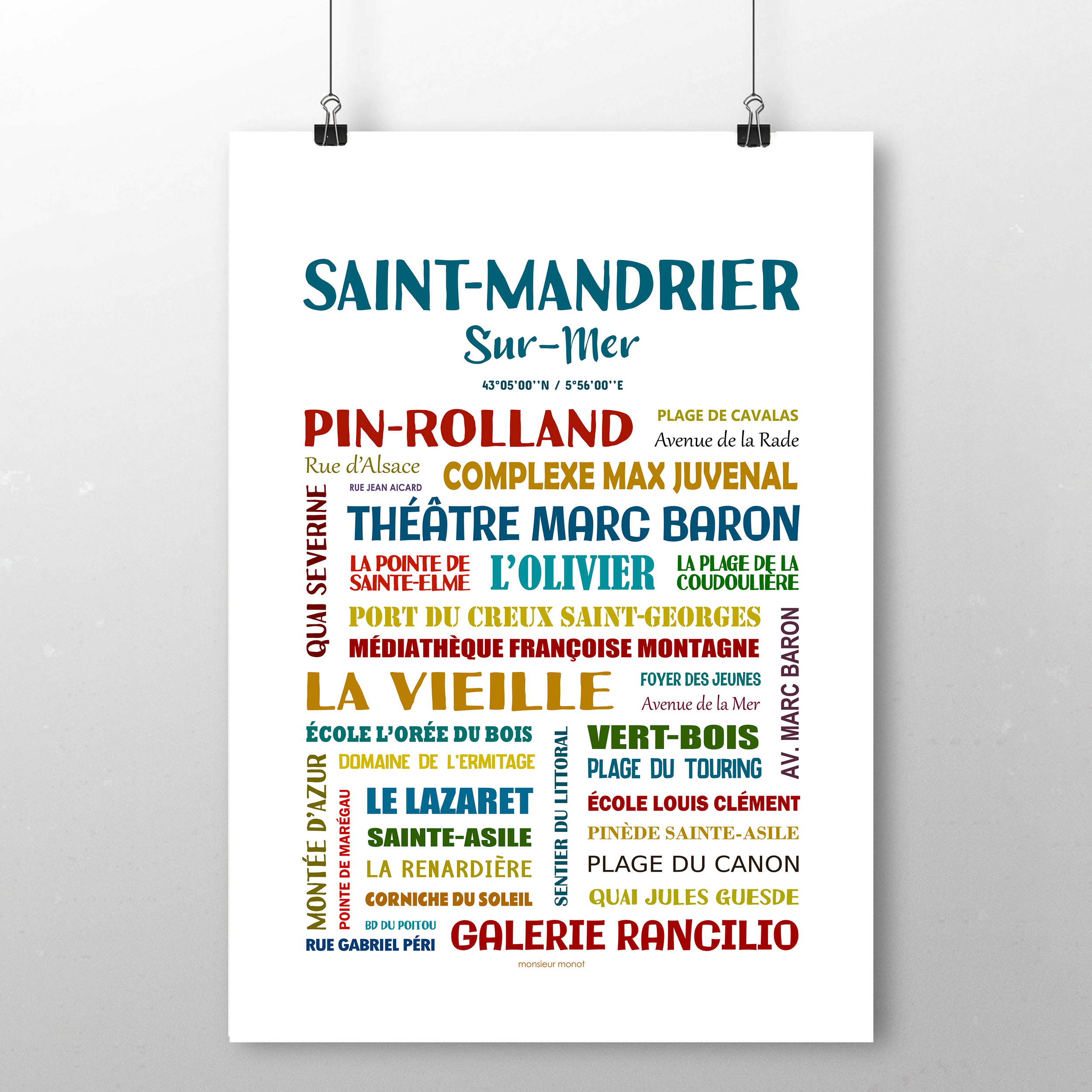 affiche Saint Mandrier sur mer Les quartiers  2