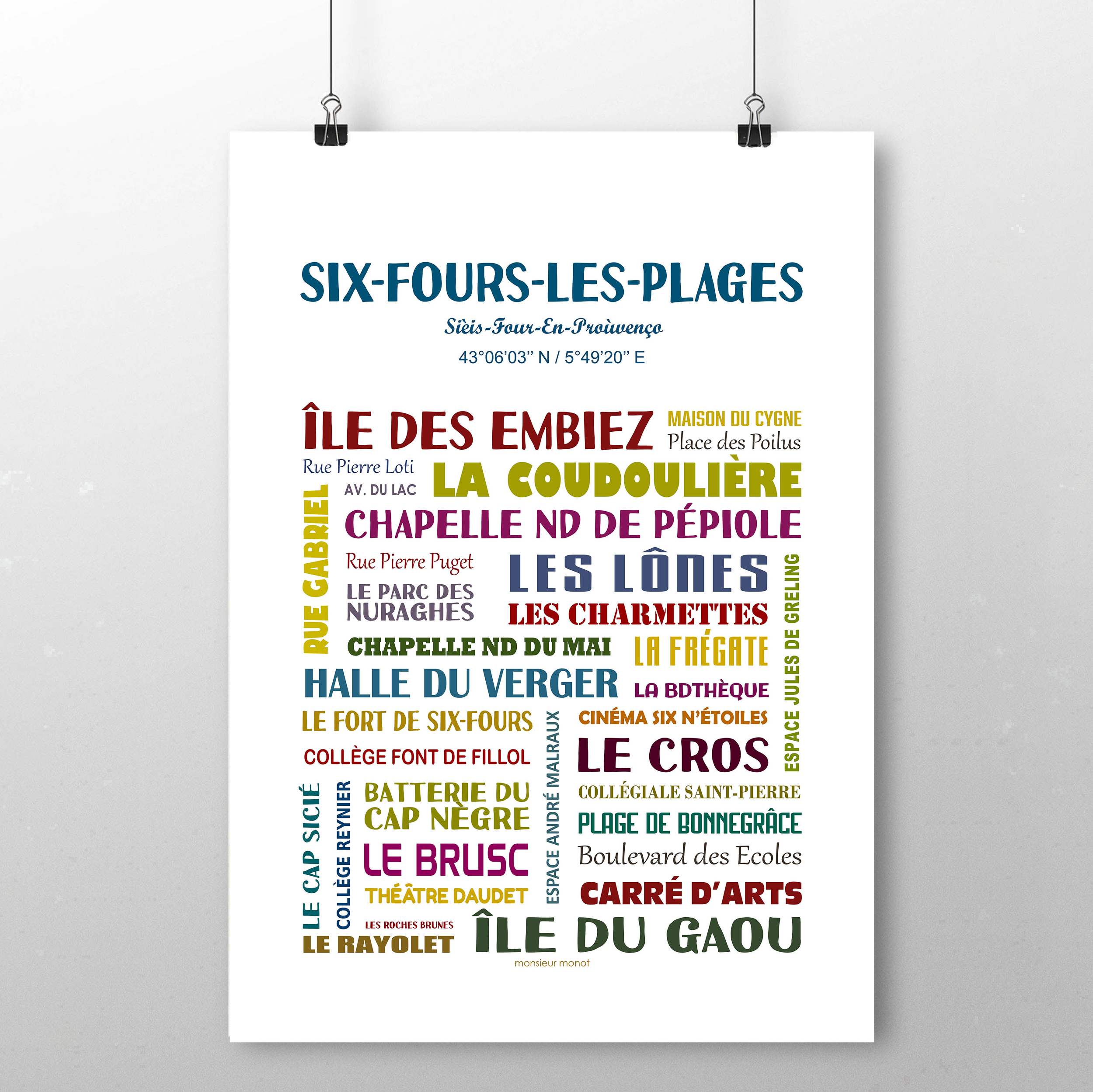 affiche  Six Fours les Plages Les quartiers  2