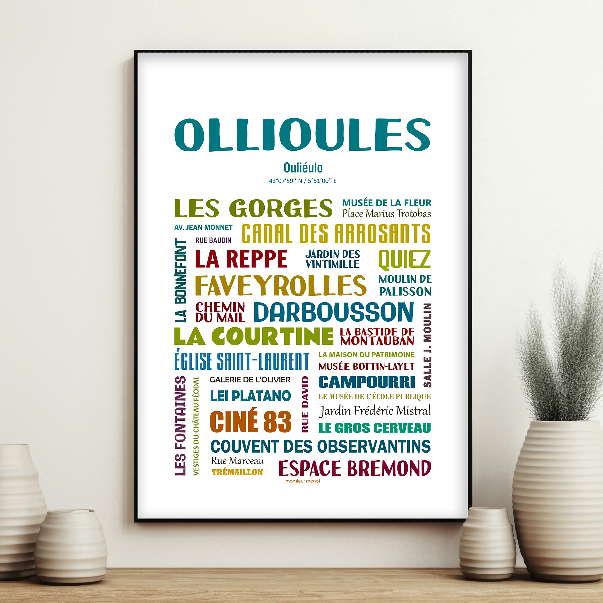 affiche Ollioules Les quartiers