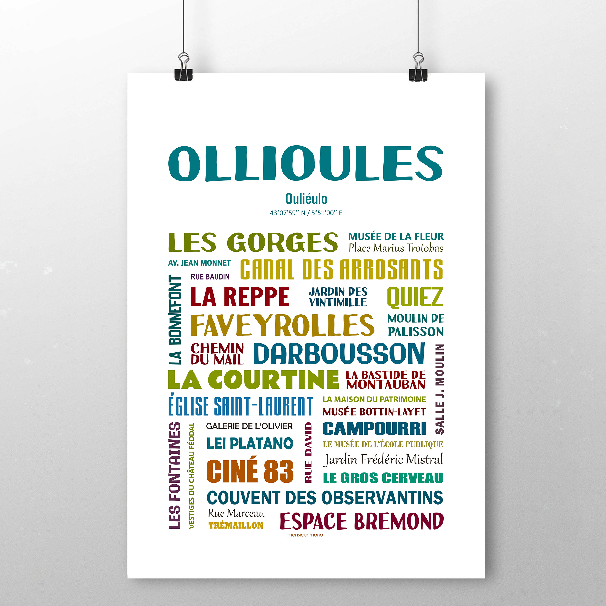 affiche  Ollioules Les quartiers  2