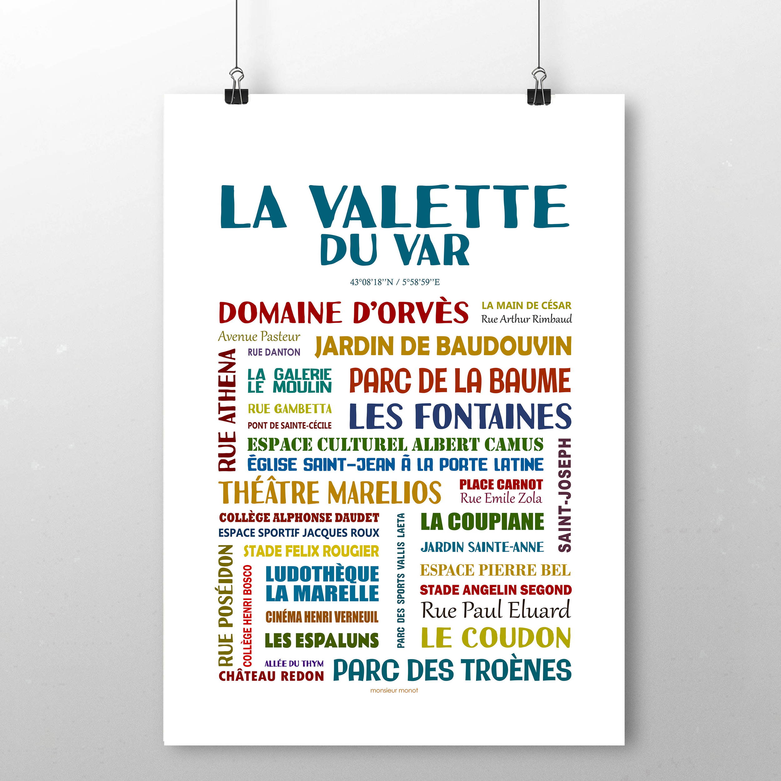 affiche  La valette du var Les quartiers  2