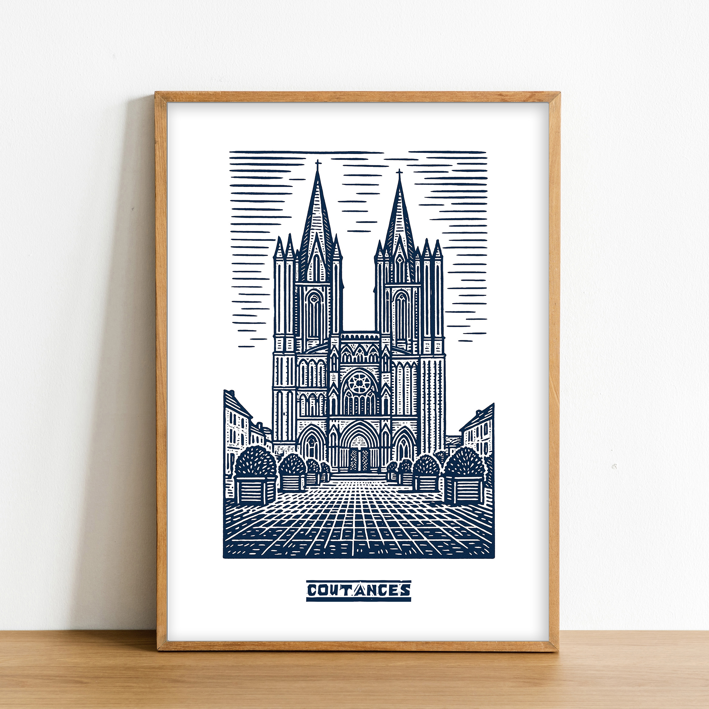 Affiche Coutances Bleue