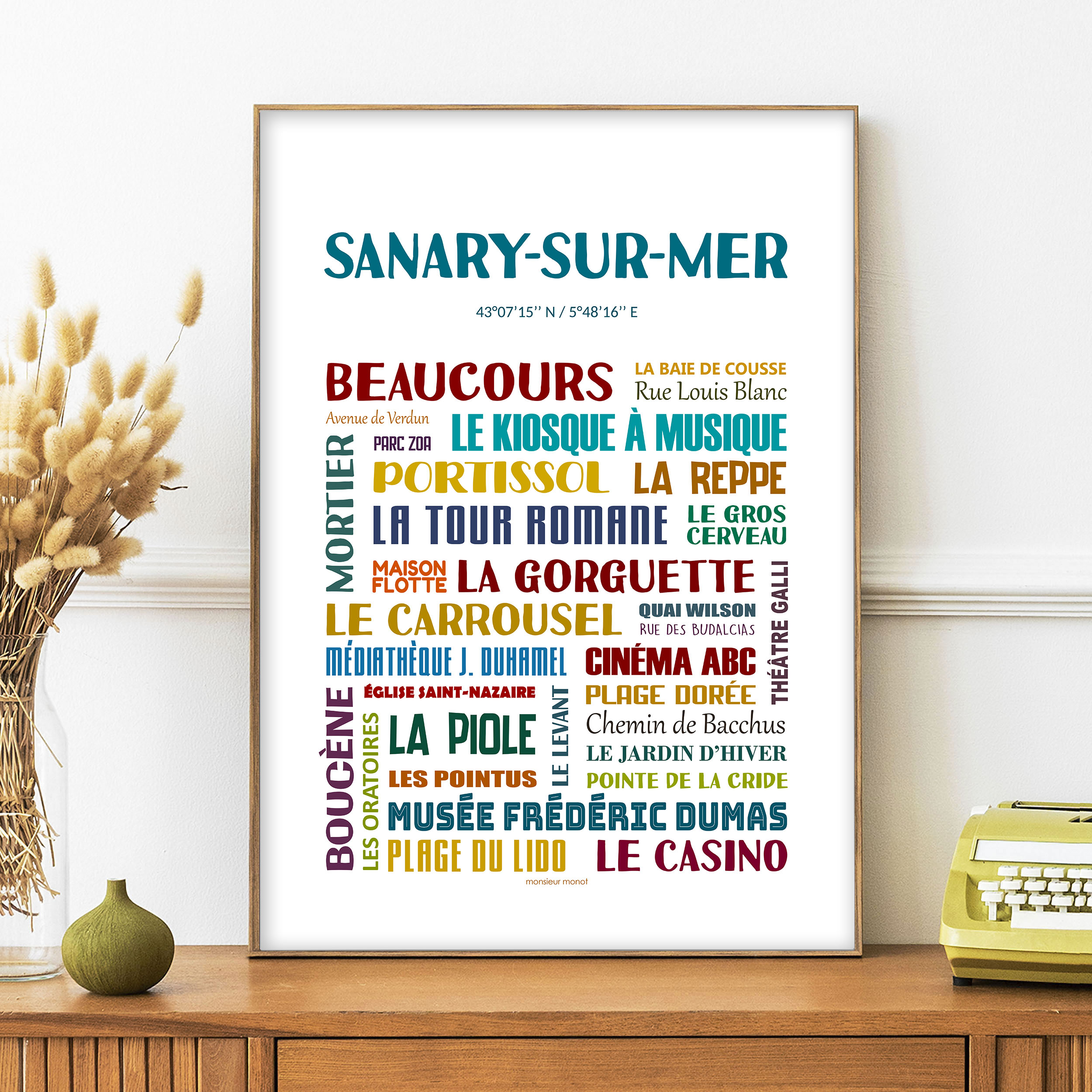 affiche Sanary sur Mer Quartiers