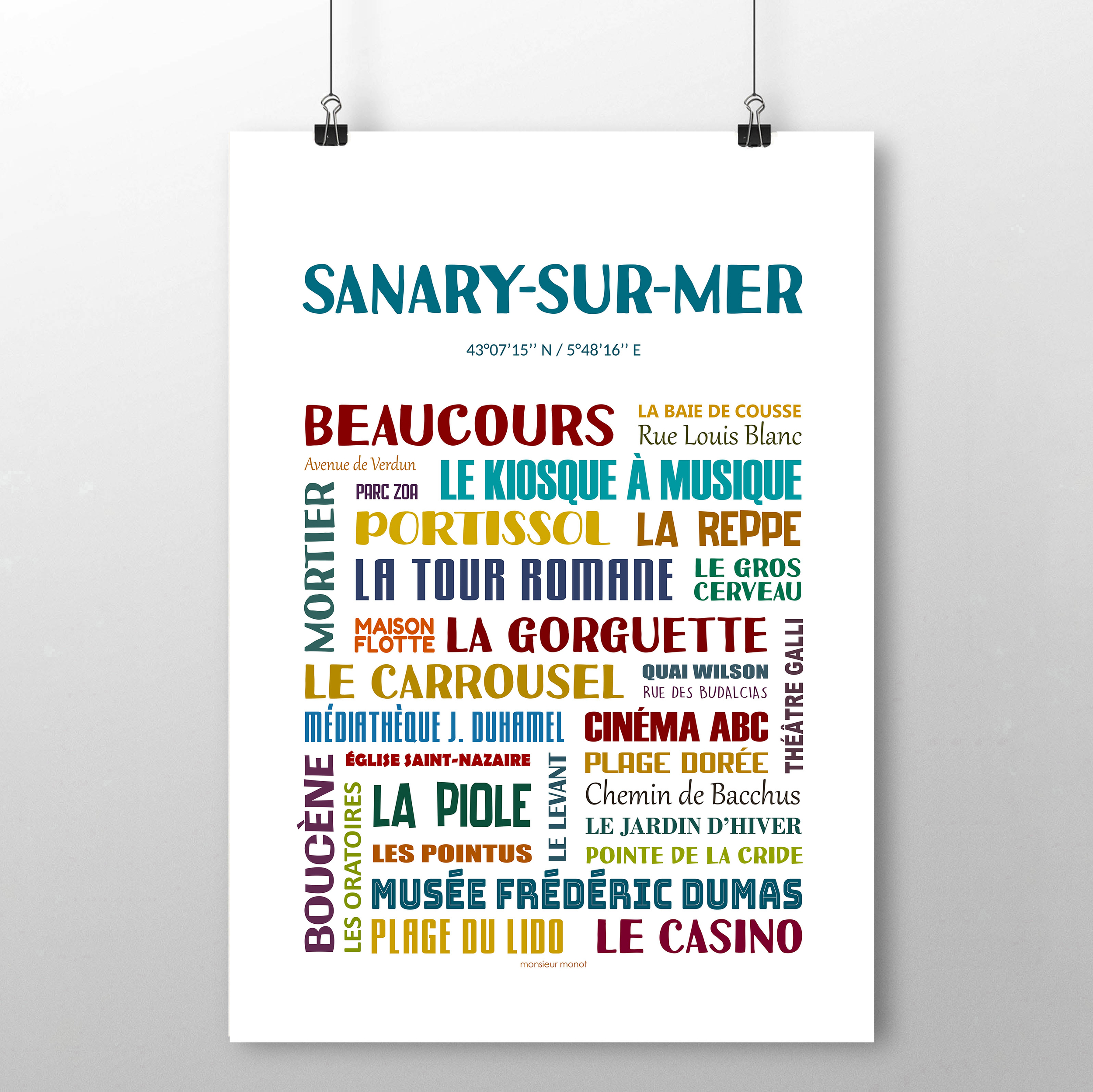 affiche Sanary sur Mer Les quartiers