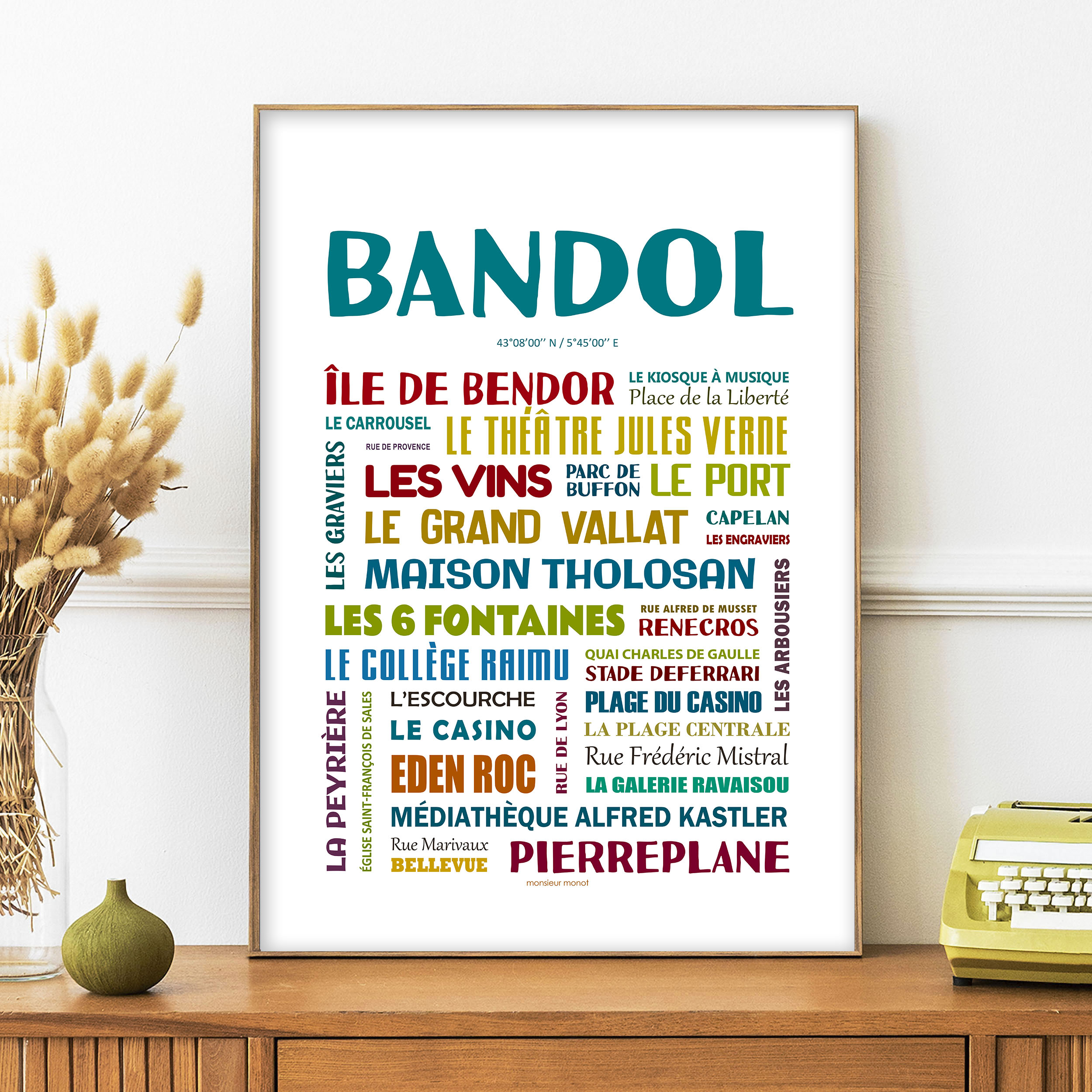 affiche Bandol les quartiers