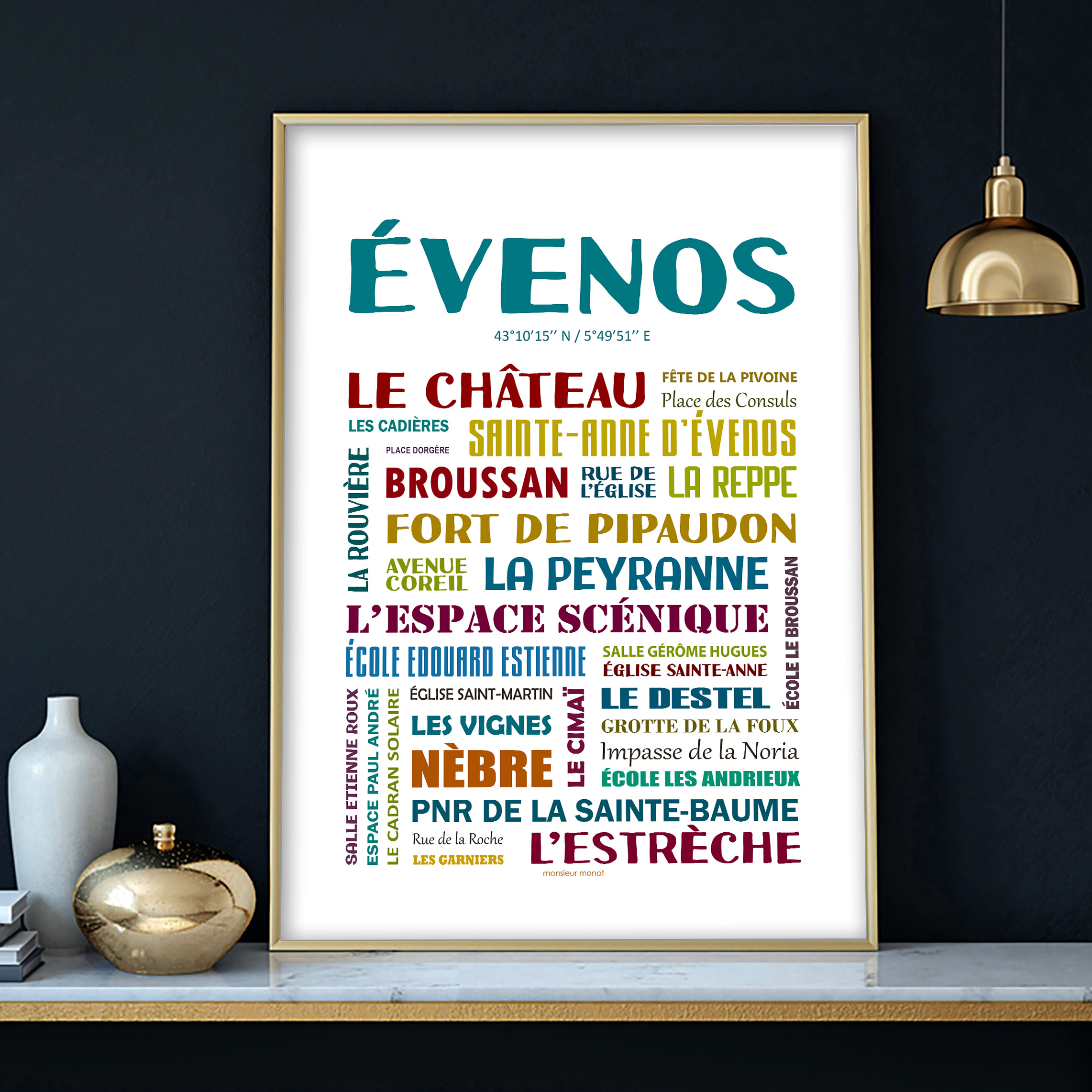 affiche Evenos les quartiers