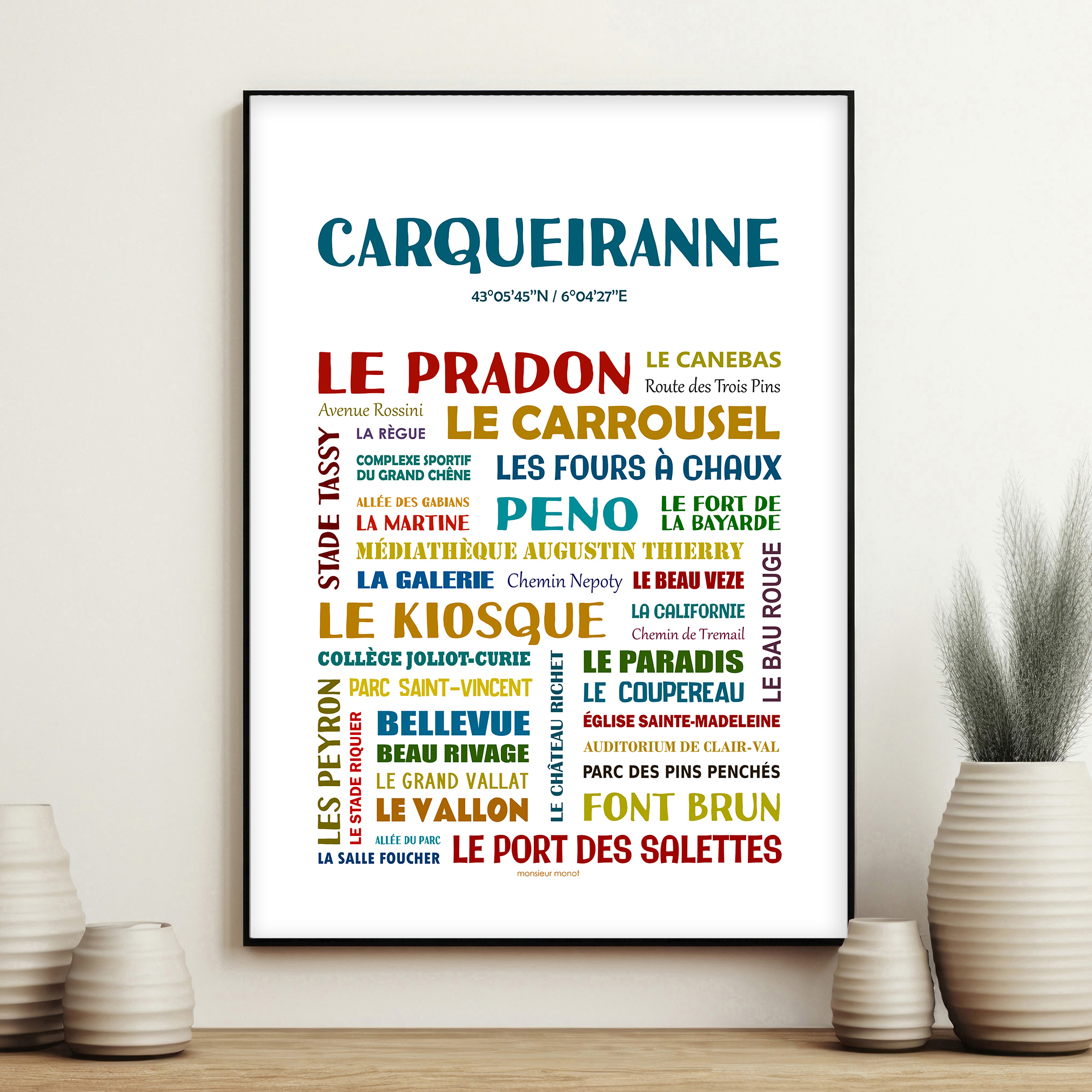 affiche Carqueiranne quartiers