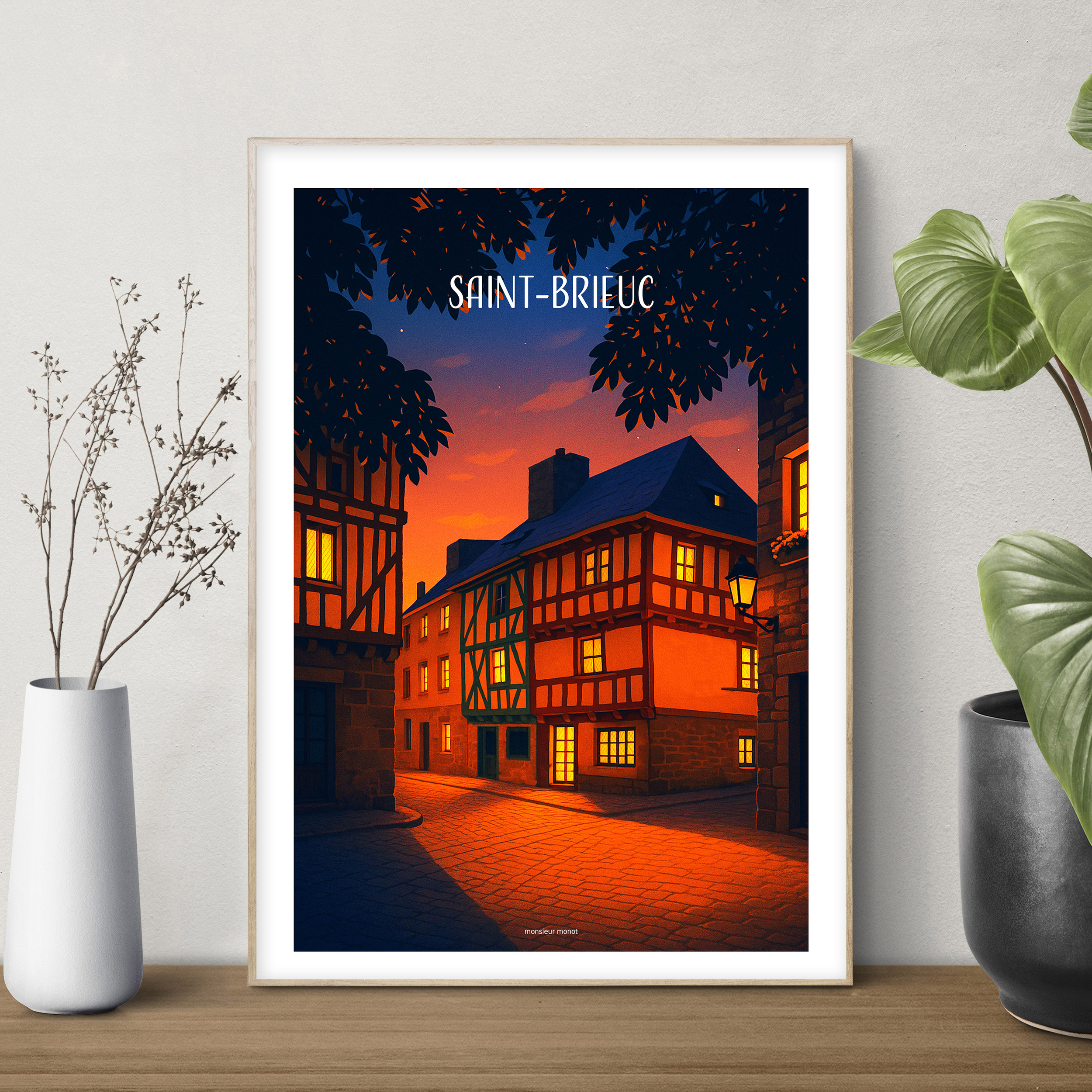 affiche Saint Brieuc By Night