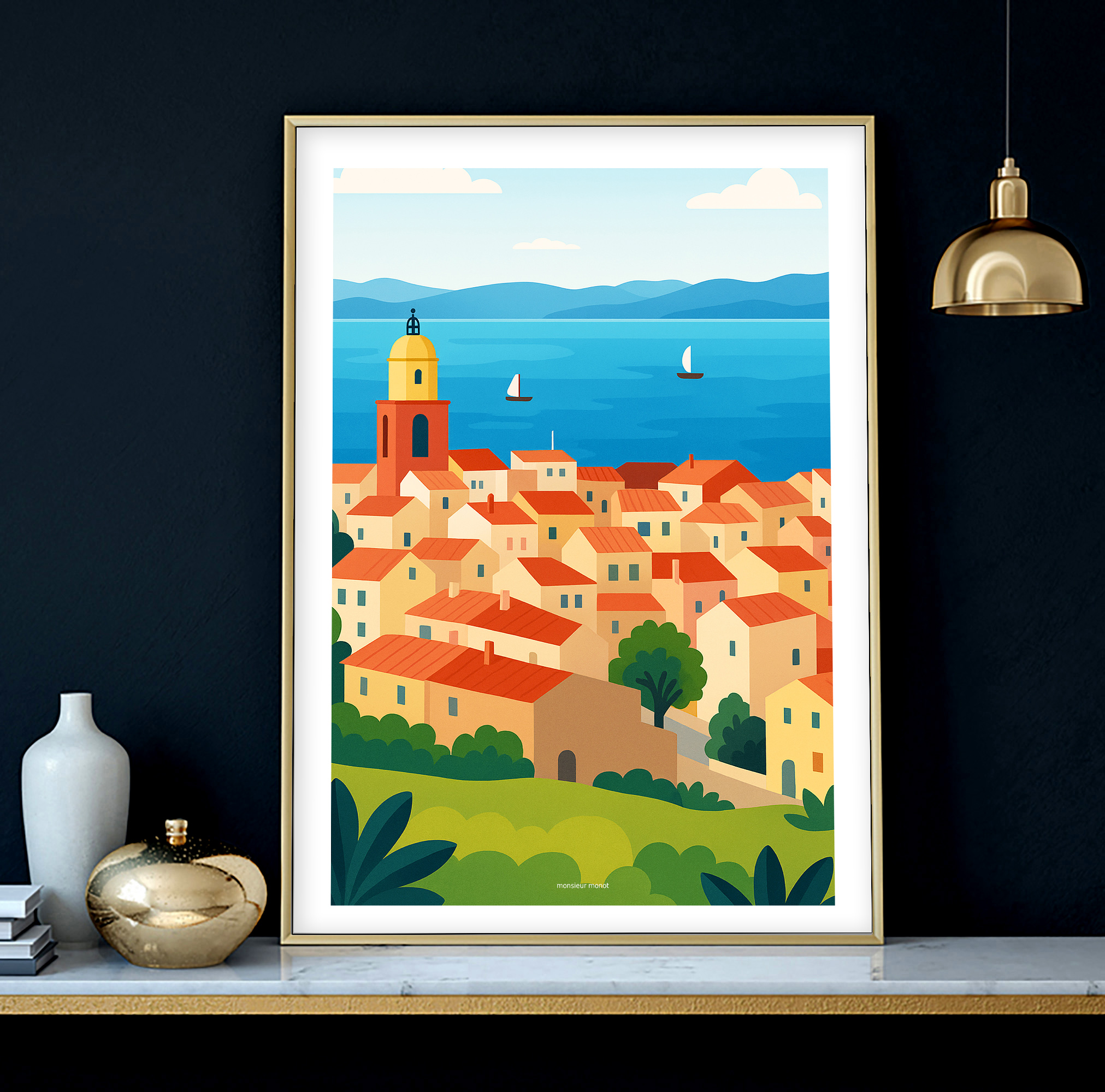 affiche LE SUD Paysage Ville et Mer