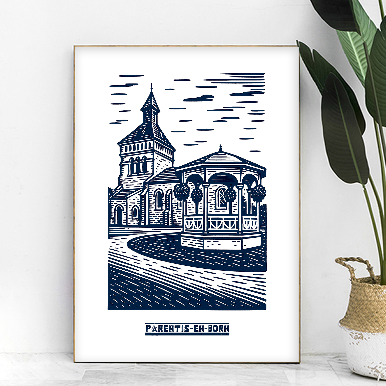 affiche Parentis en Born bleue