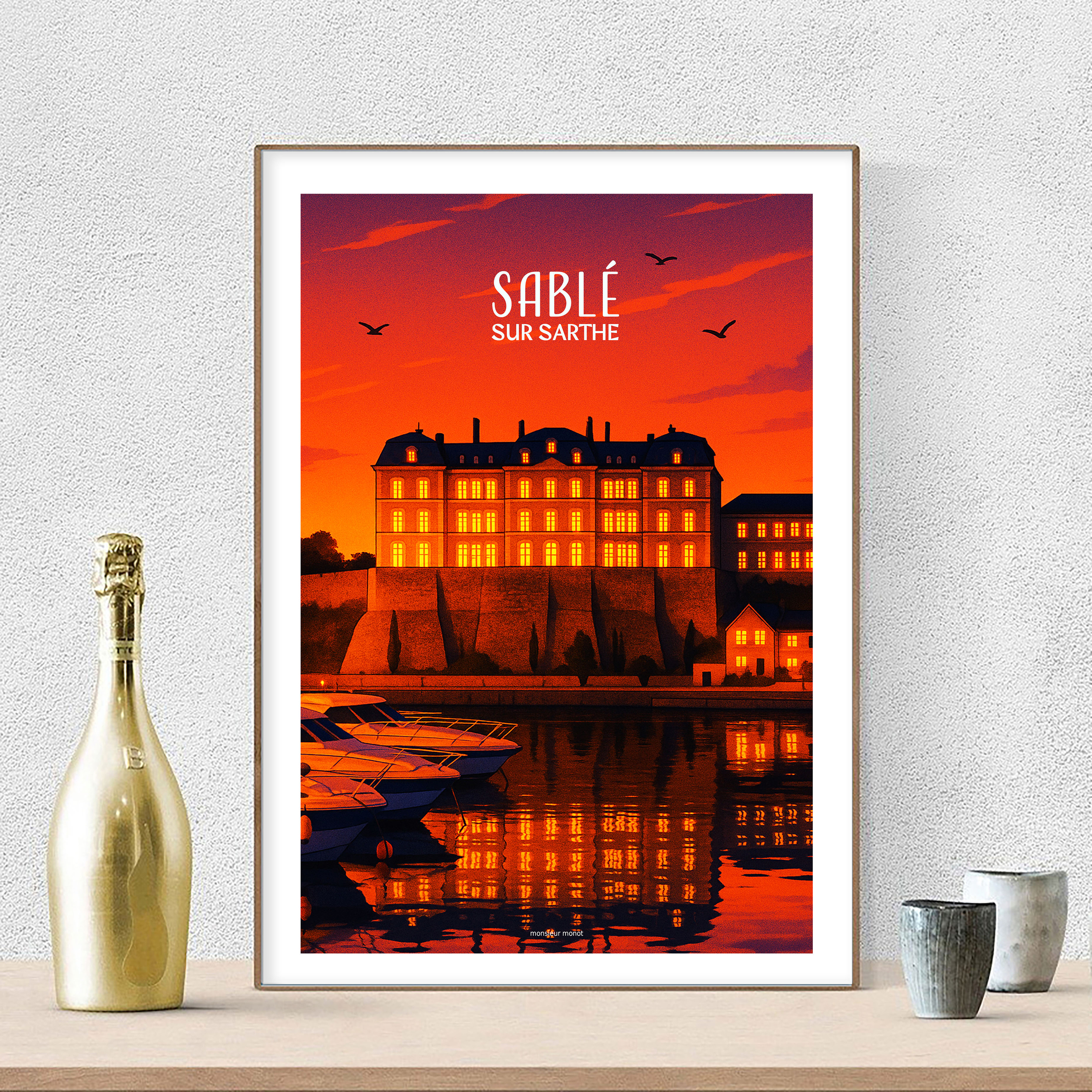 affiche Sablé sur sarthe la nuit