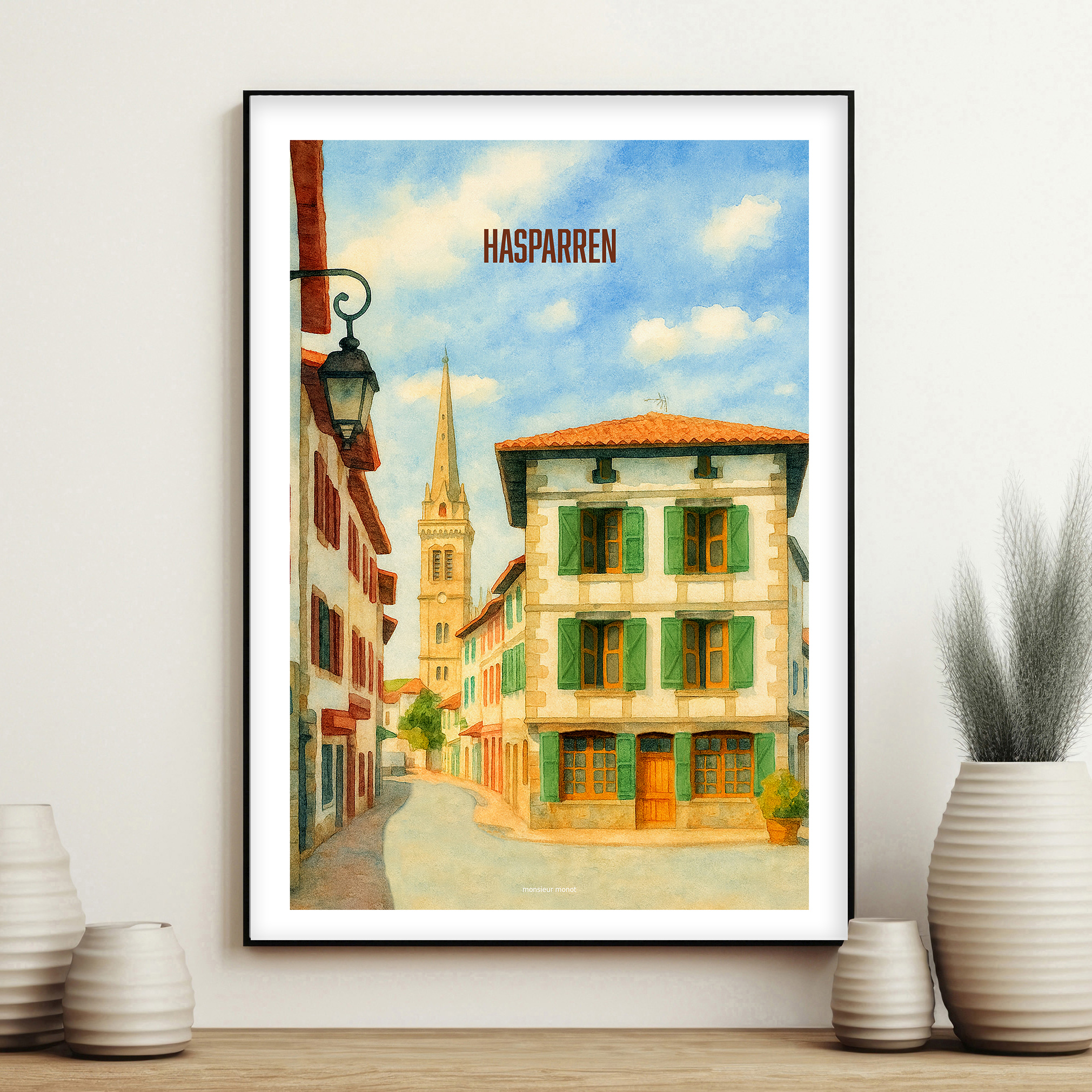 affiche Hasparren couleur