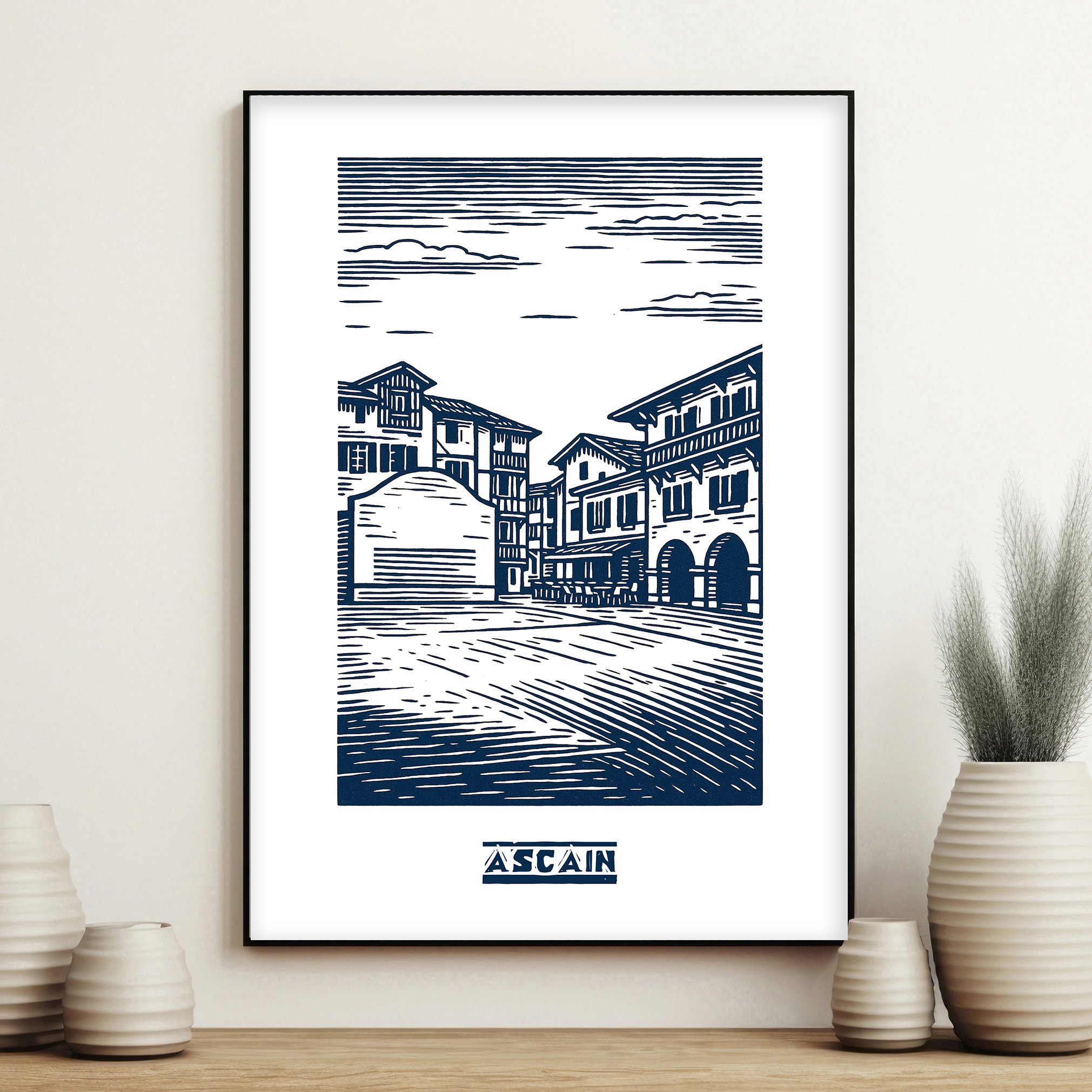 affiche Ascain Bleue
