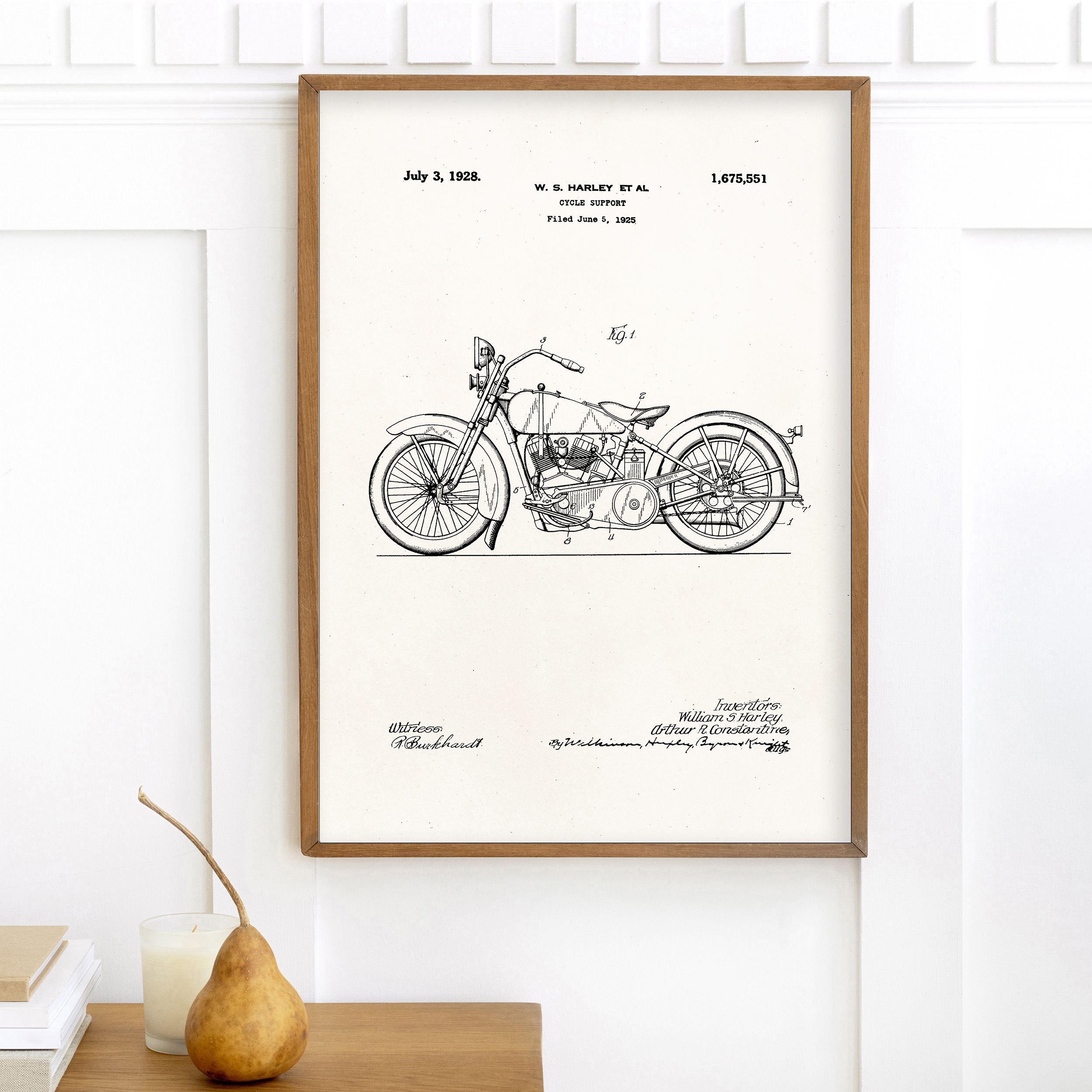Cadre Photo Harley-Davidson Cuir Blanc – Format 8x10 Pouces, Neuf
