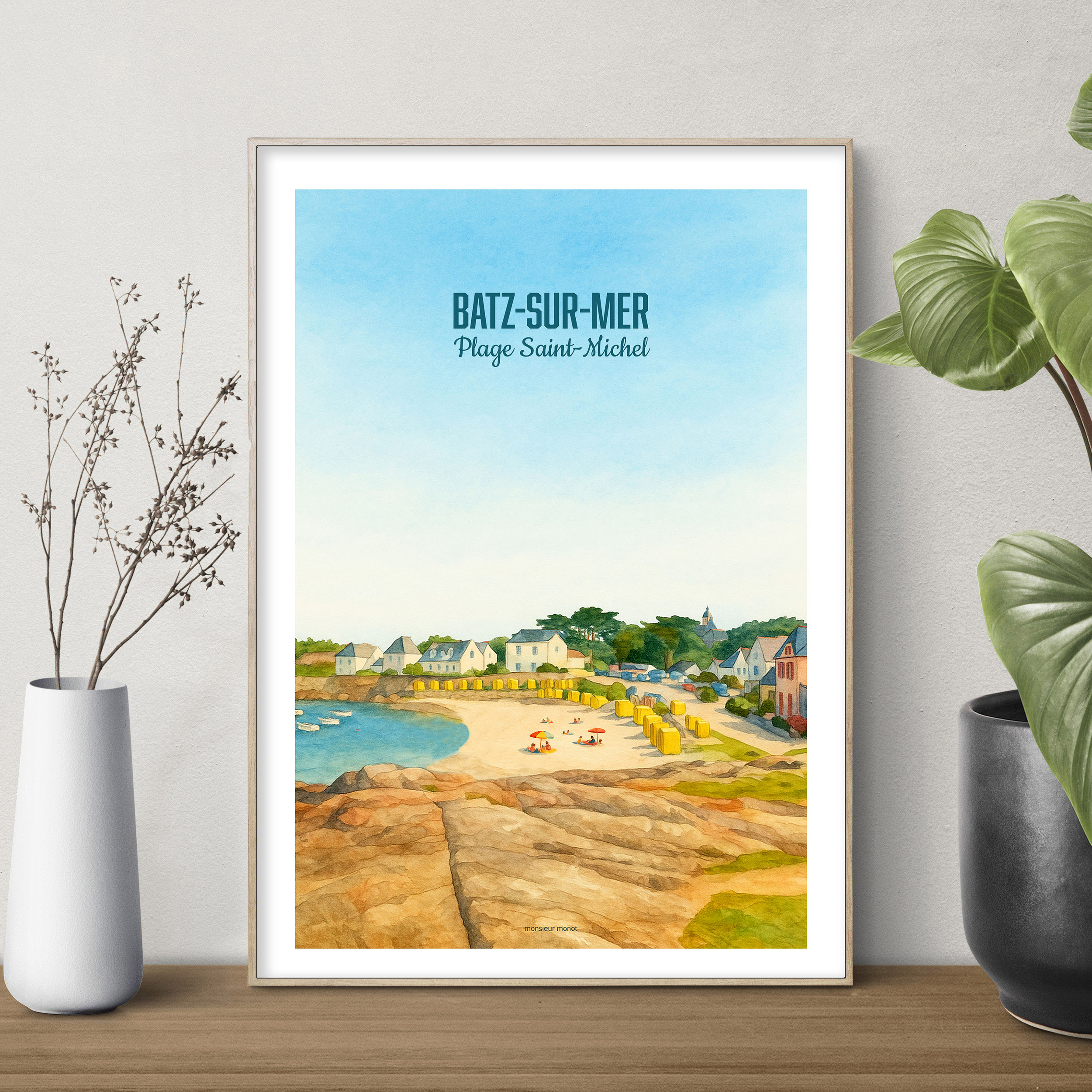 affiche Batz Sur Mer Plage Saint Michel