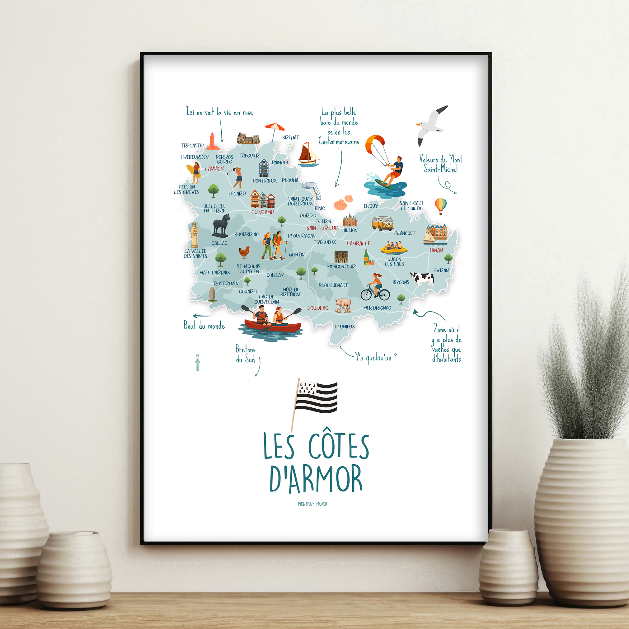 affiche Les Côtes dArmor avec phrases NOUVEAU