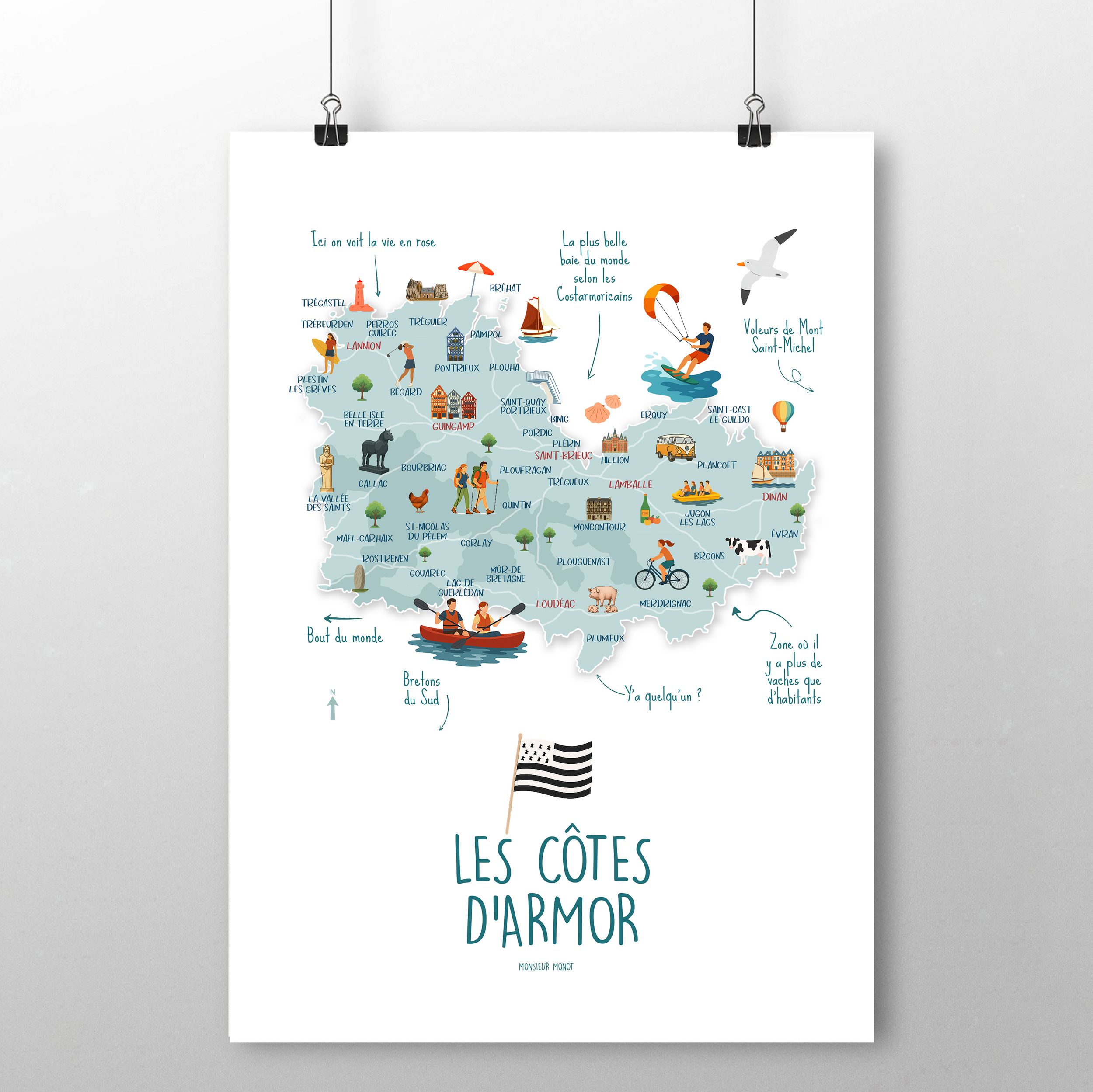 affiche Les Côtes dArmor avec Phrases 2 NOUVEAU