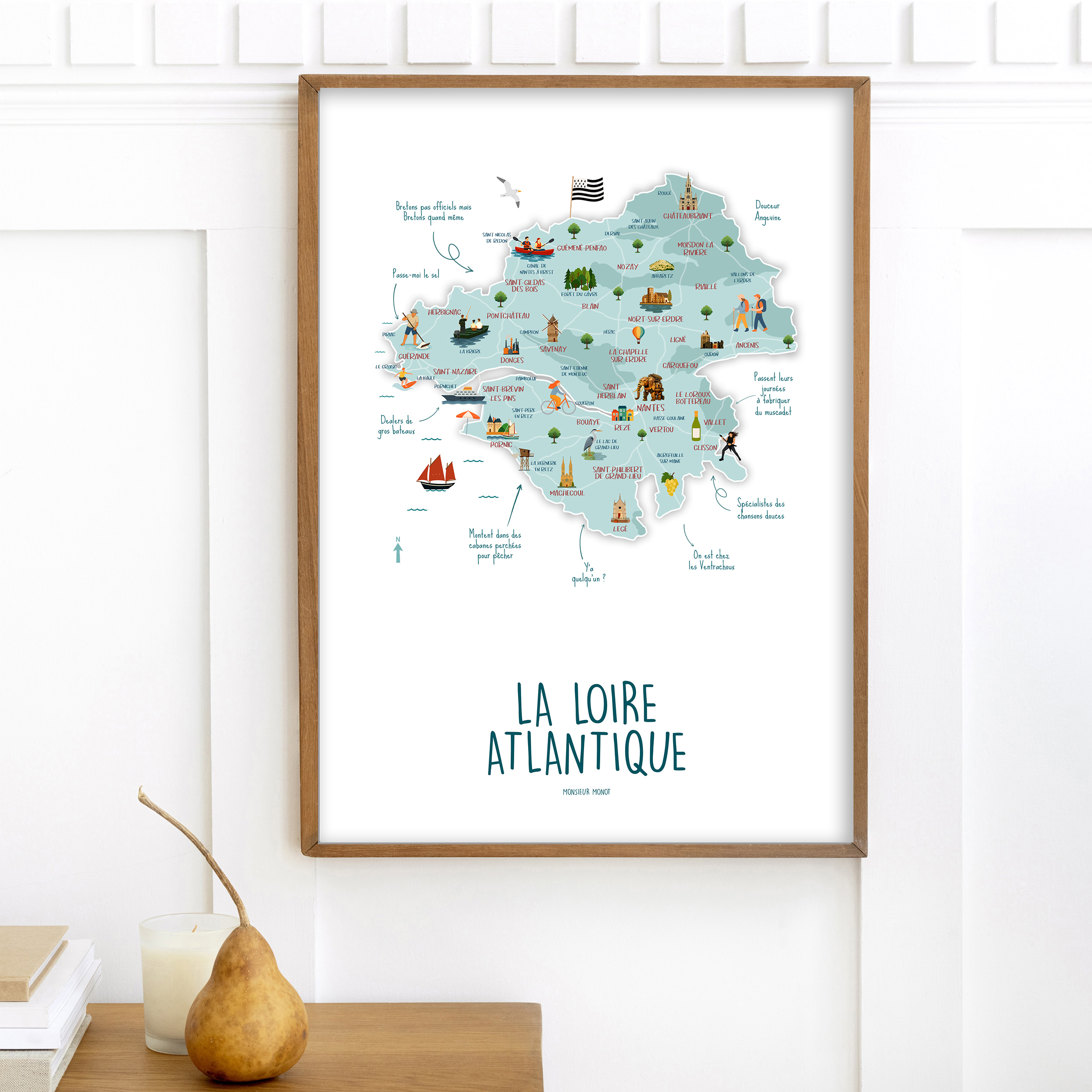 Affiche La Loire Atlantique avec phrases NOUVEAU