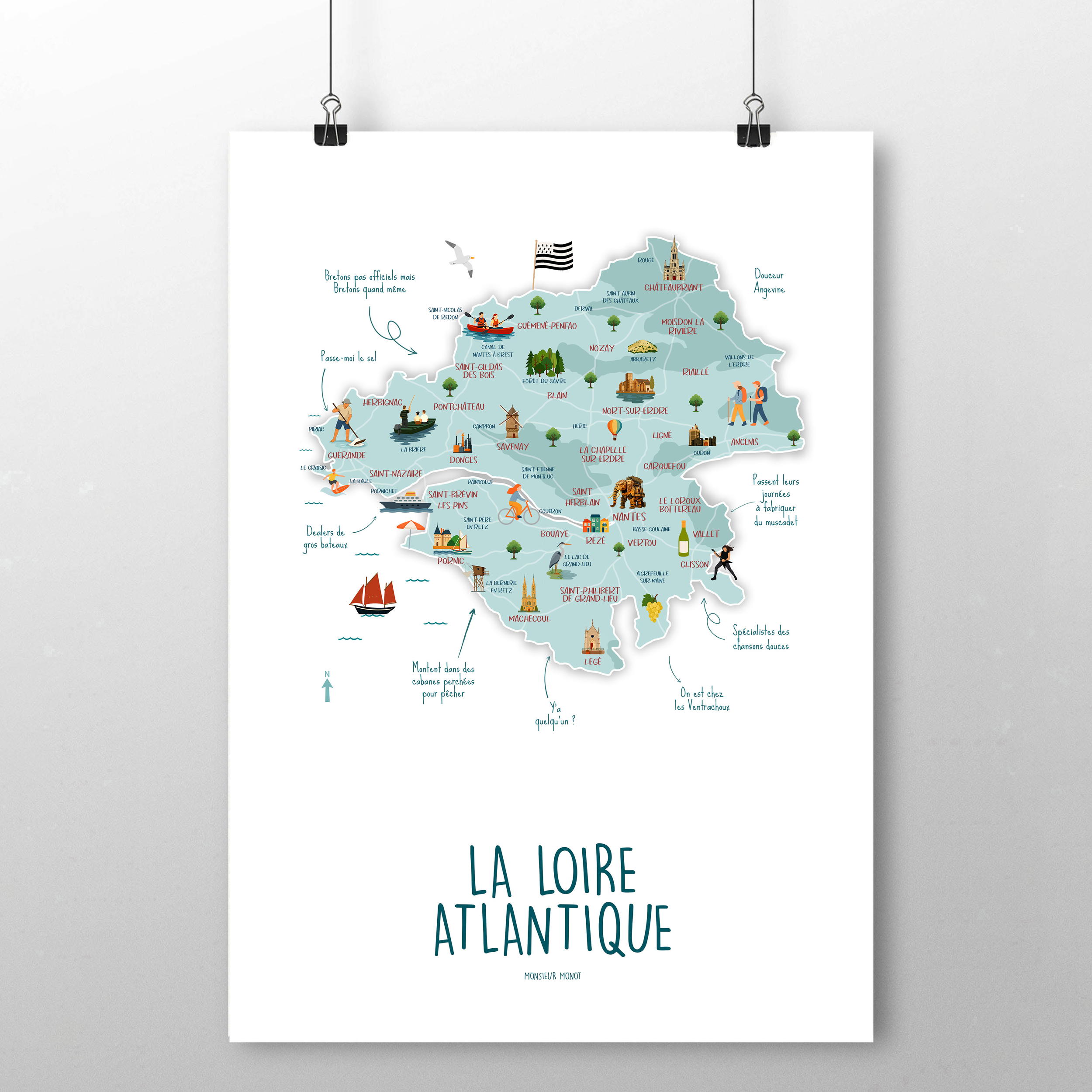 affiche La loire Atlantique avec phrases 2 NOUVEAU