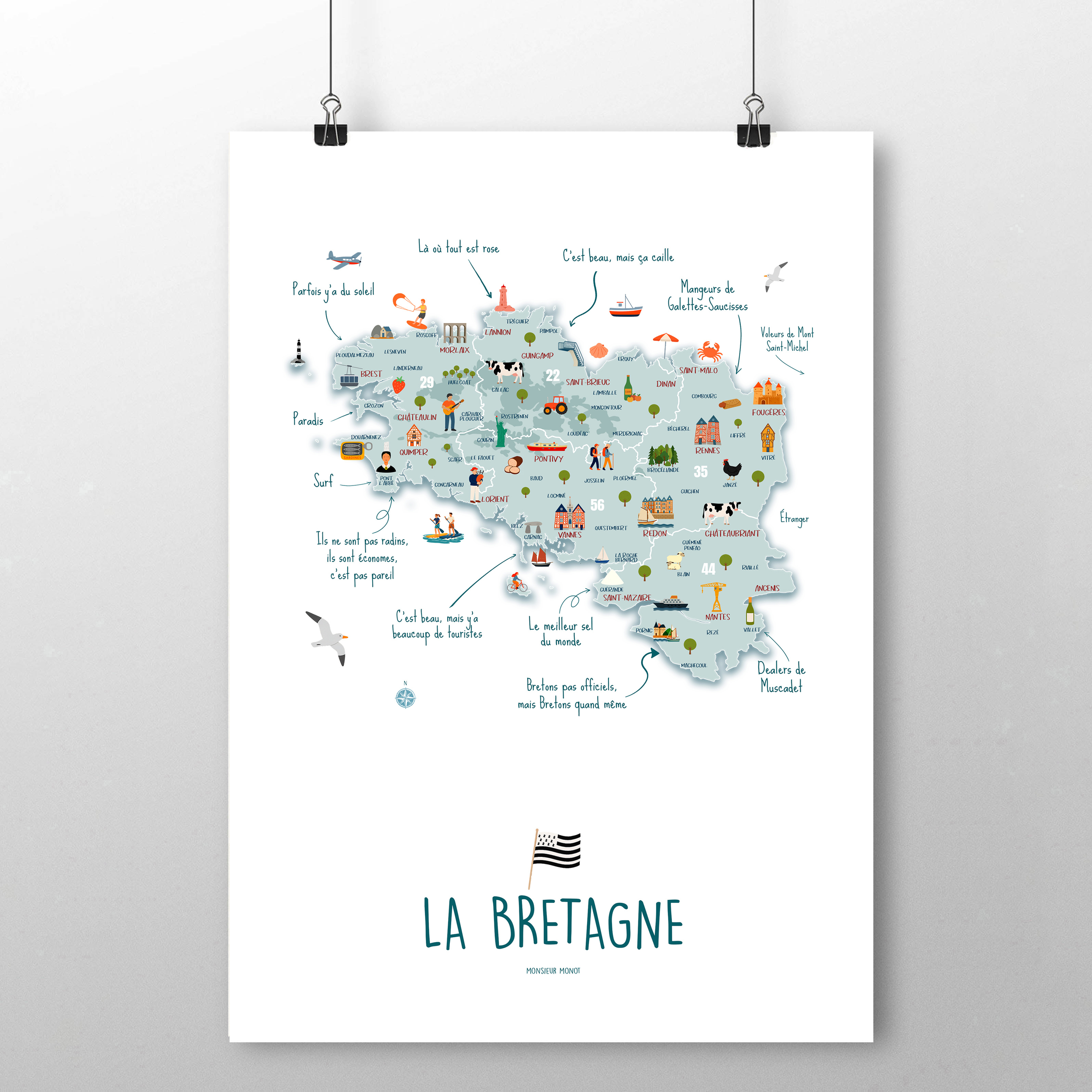 affiche Bretagne avec phrases 2 NOUVEAU