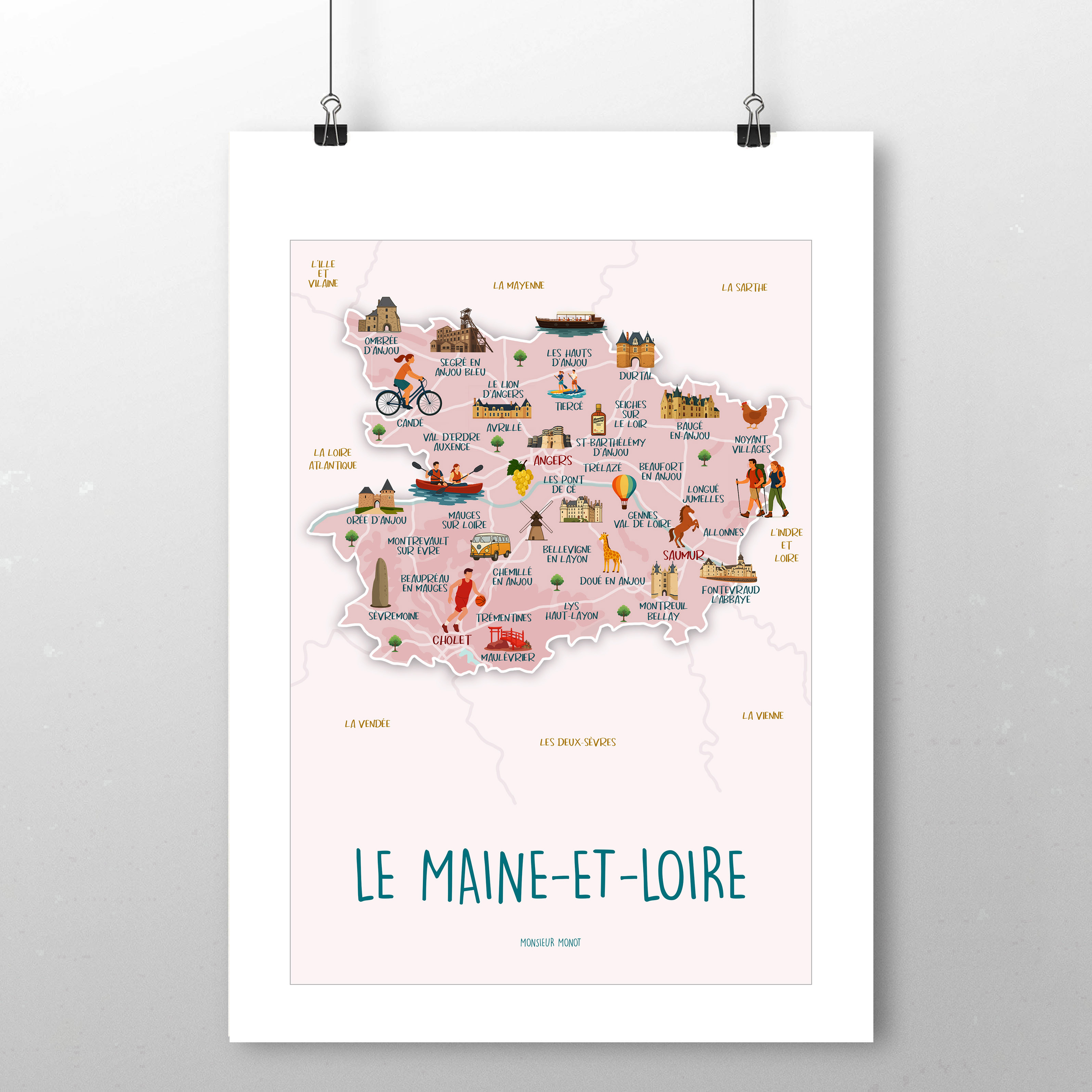 affiche  Le Maine et Loire Carte  2