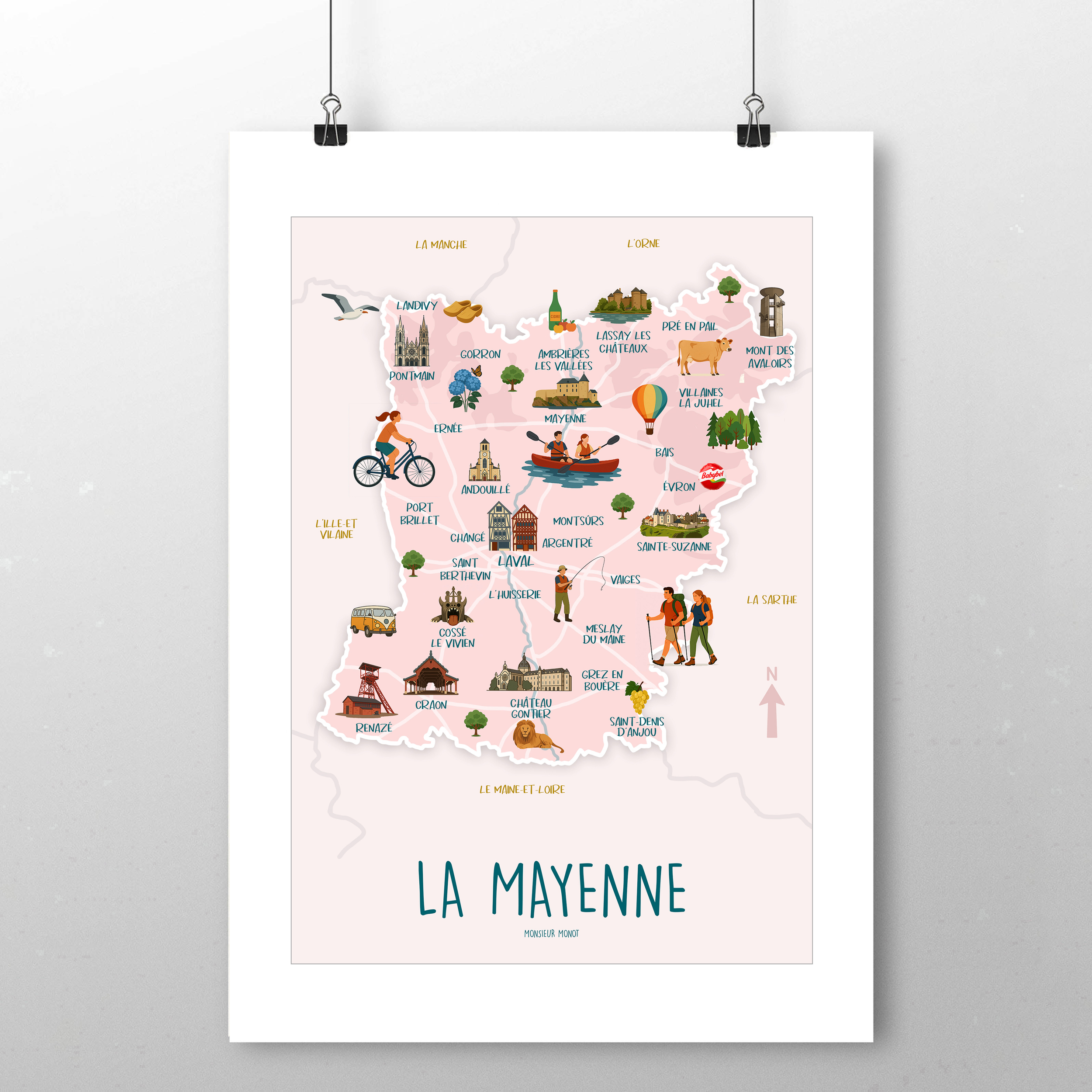 affiche  La Mayenne carte  2