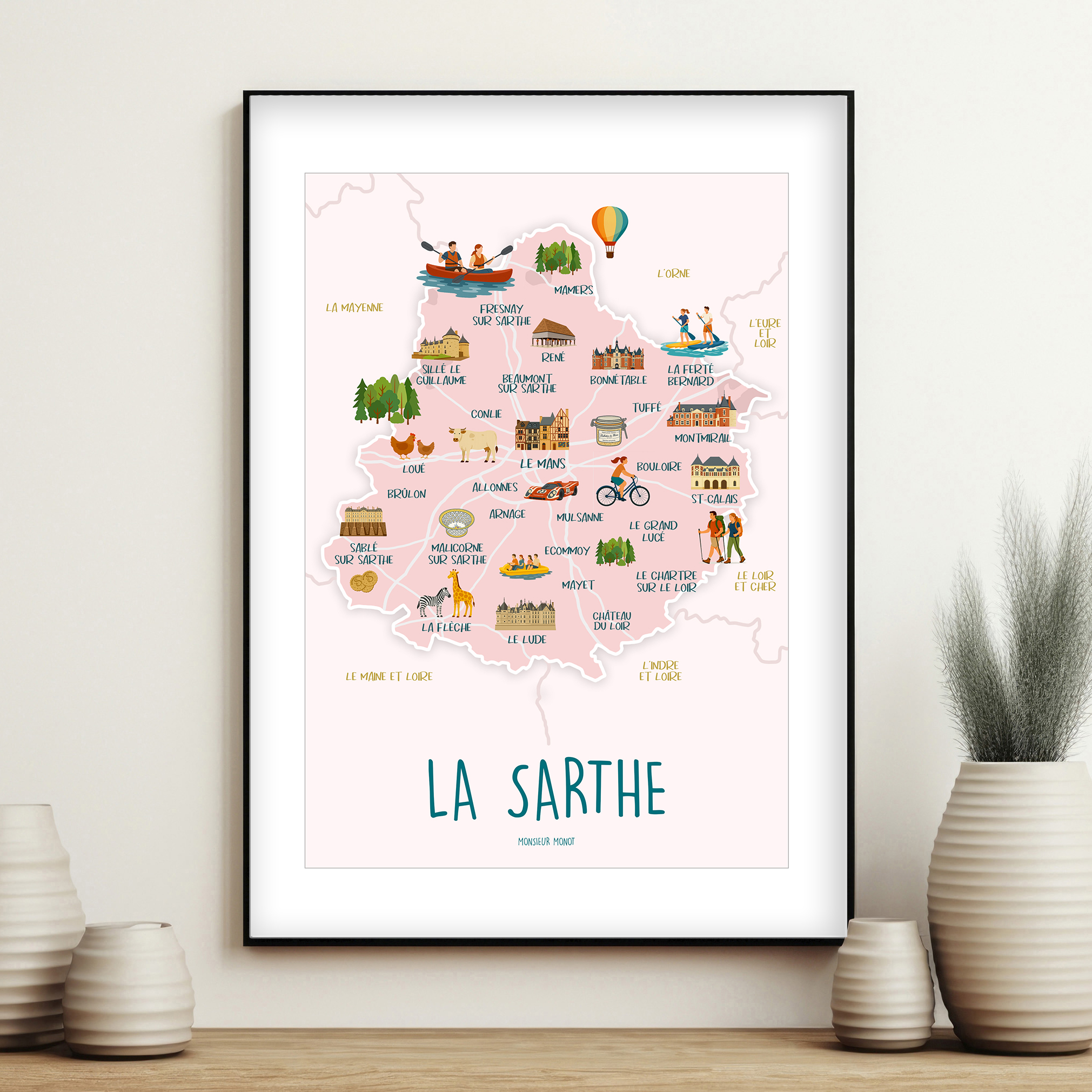 affiche La sarthe Carte