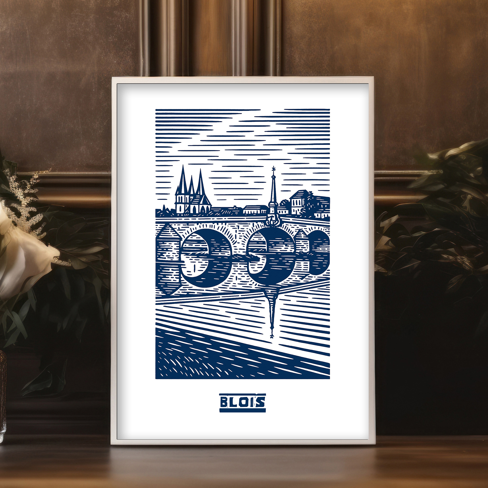 Affiche  Blois Bleue 1
