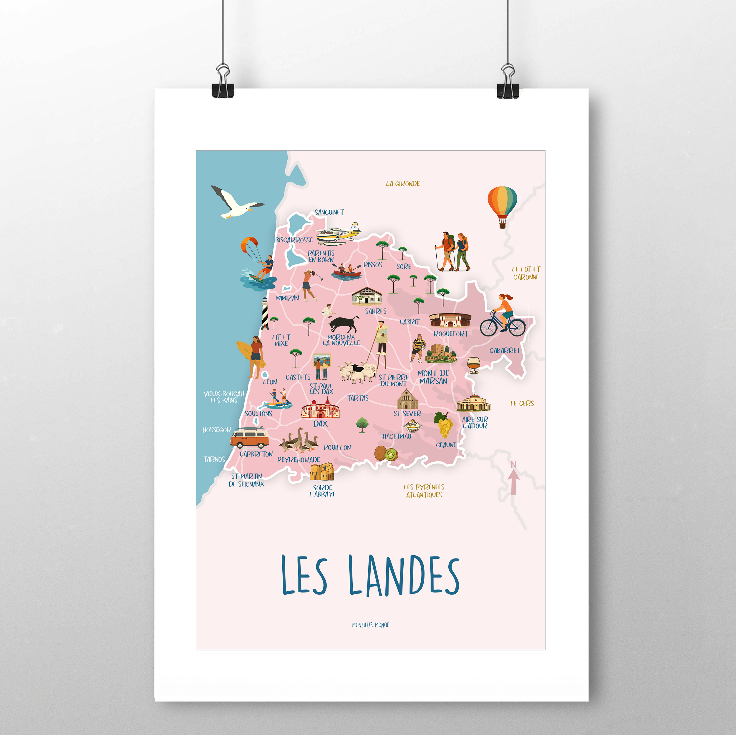affiche carte des Landes 2