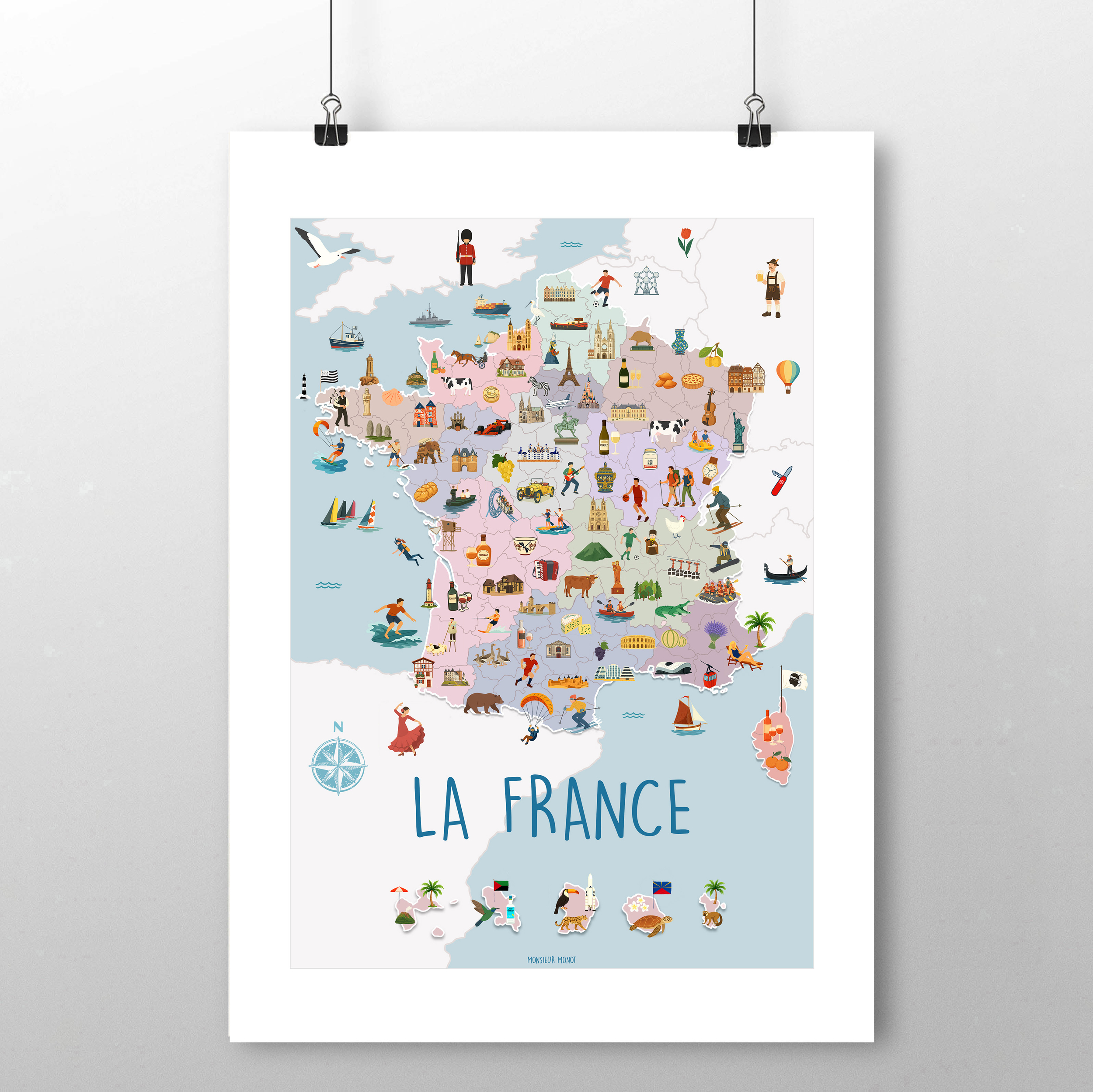 affiche CARTE DE FRANCE 2