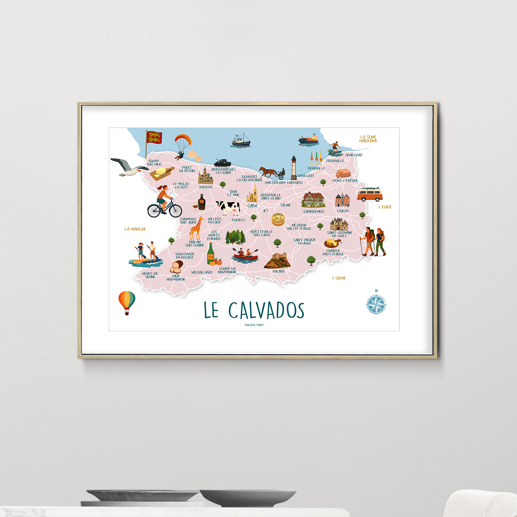 Affiche Carte Le Calvados