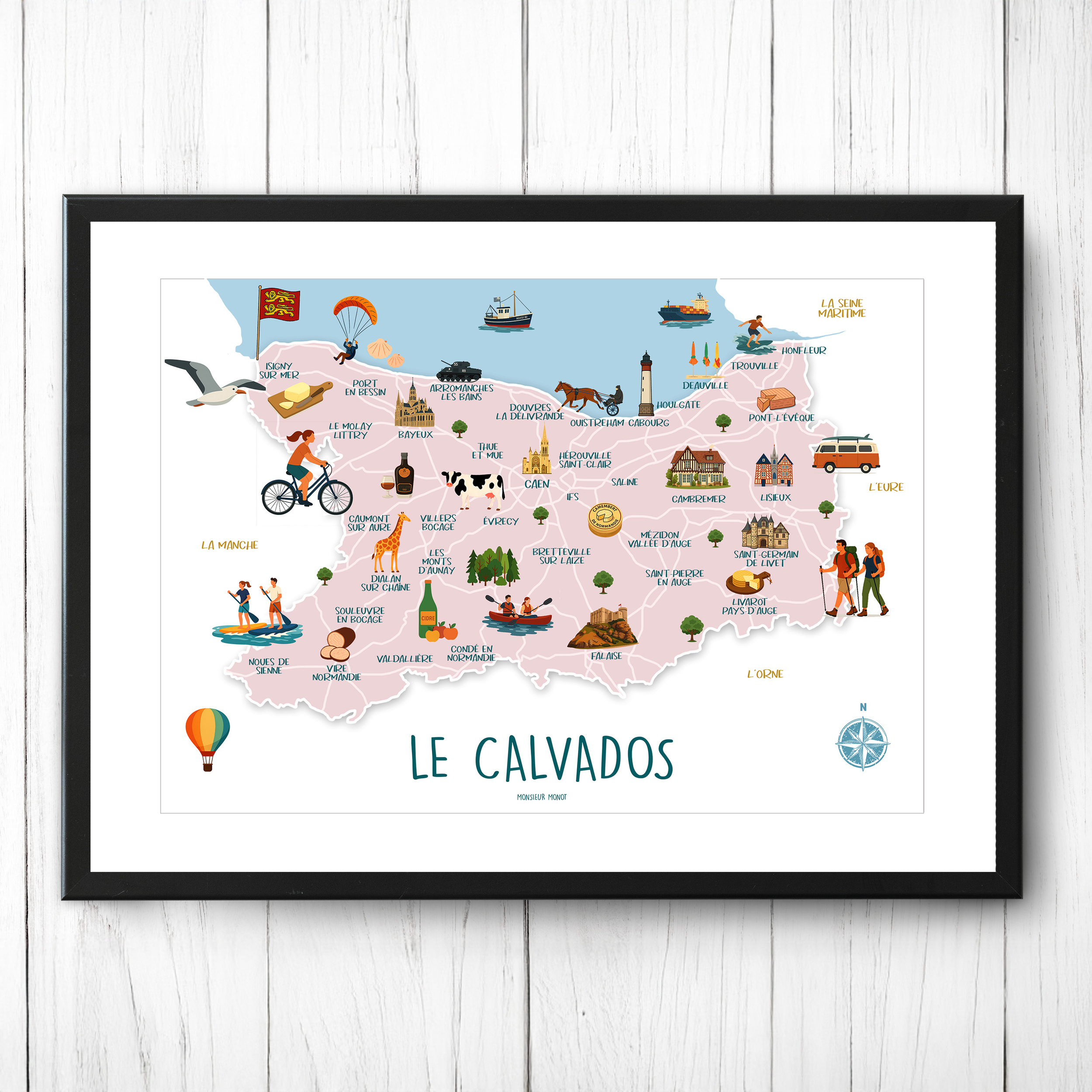 Affiche Carte du Calvados 2