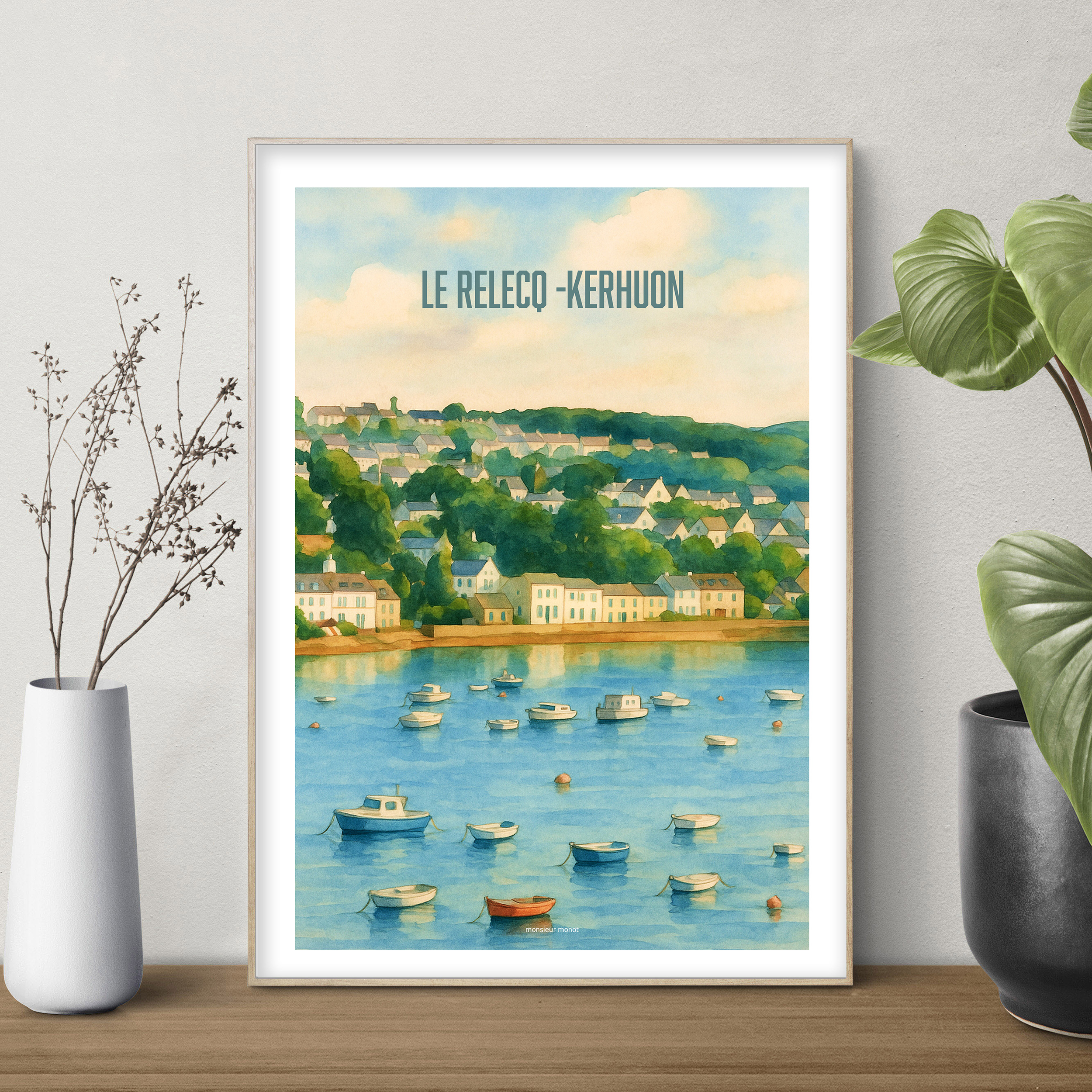 affiche Aquarelle Le Relecq Kerhuon
