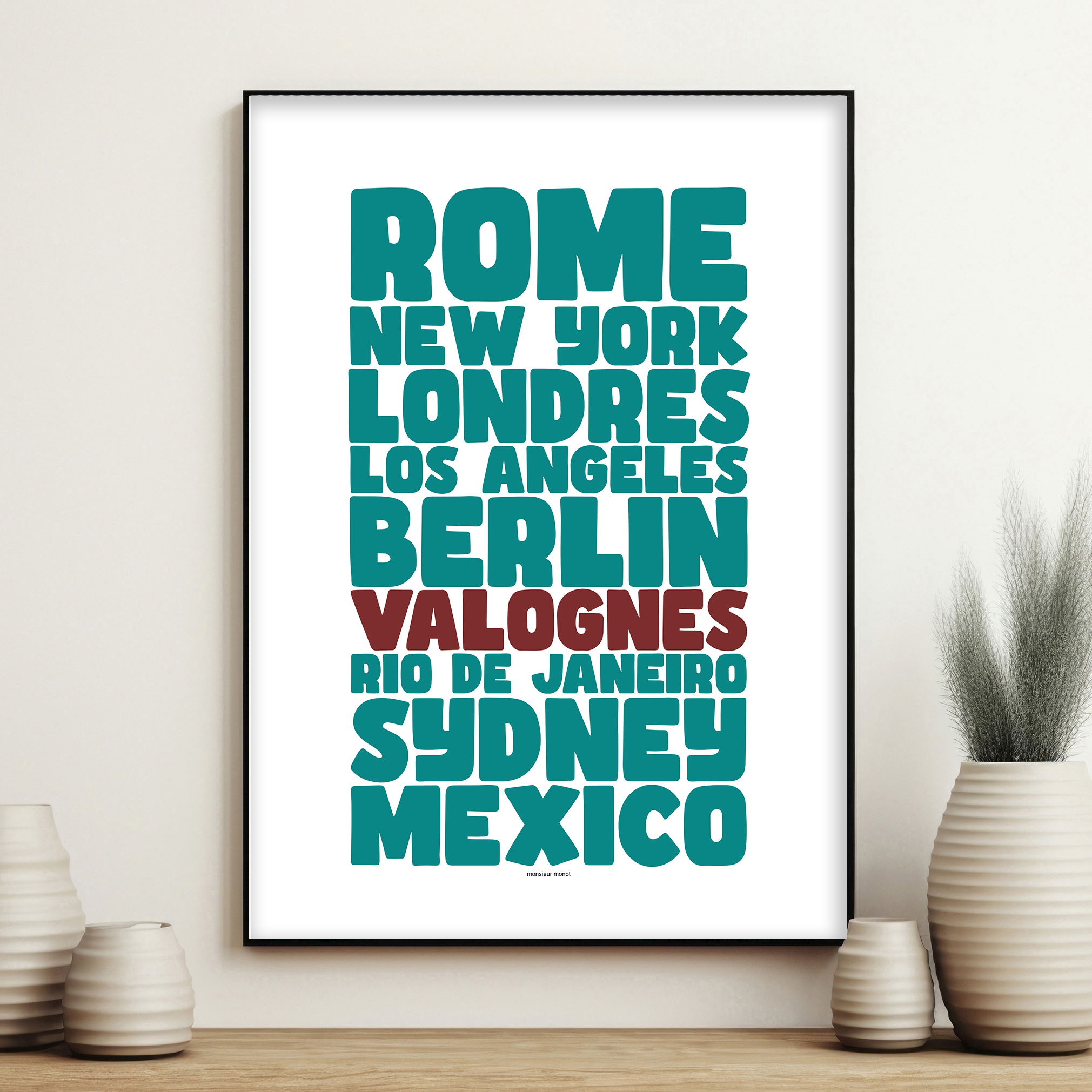 affiche Valognes villes célèbres