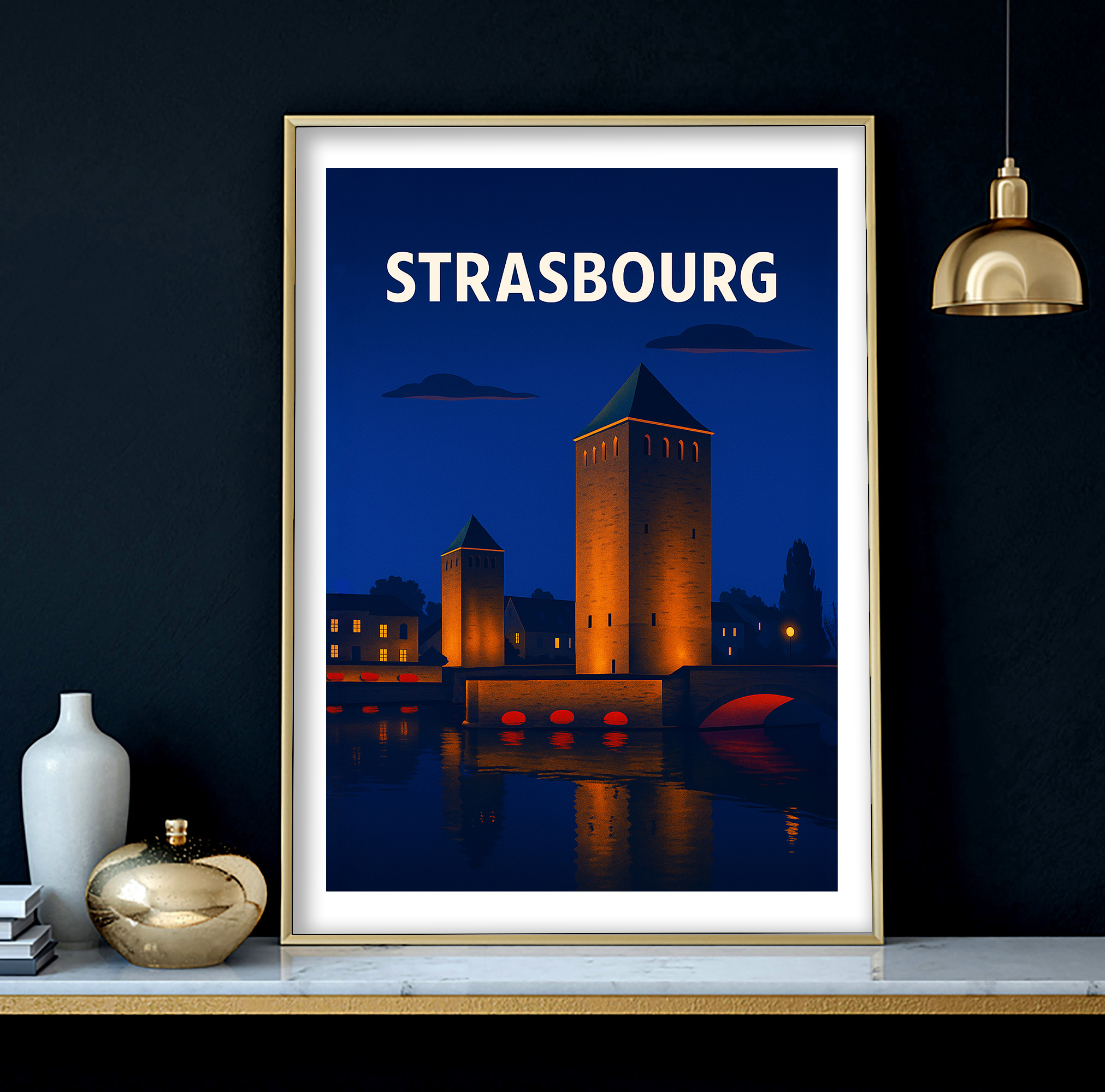 affiche Strasbourg by night