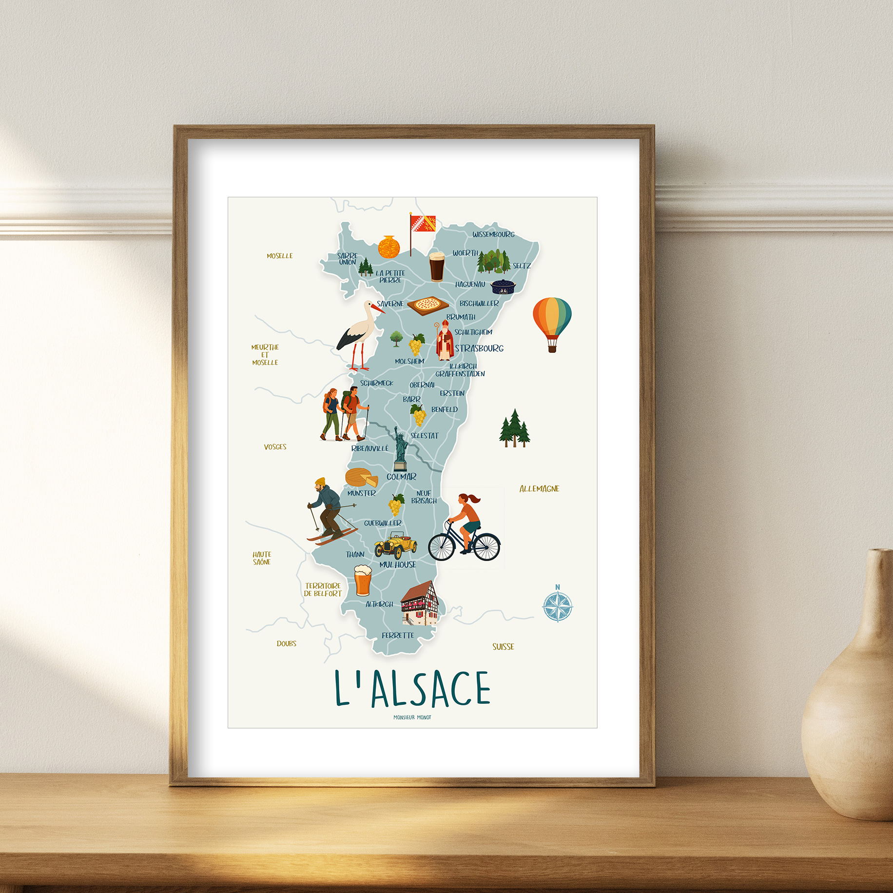 Affiche Carte de lAlsace