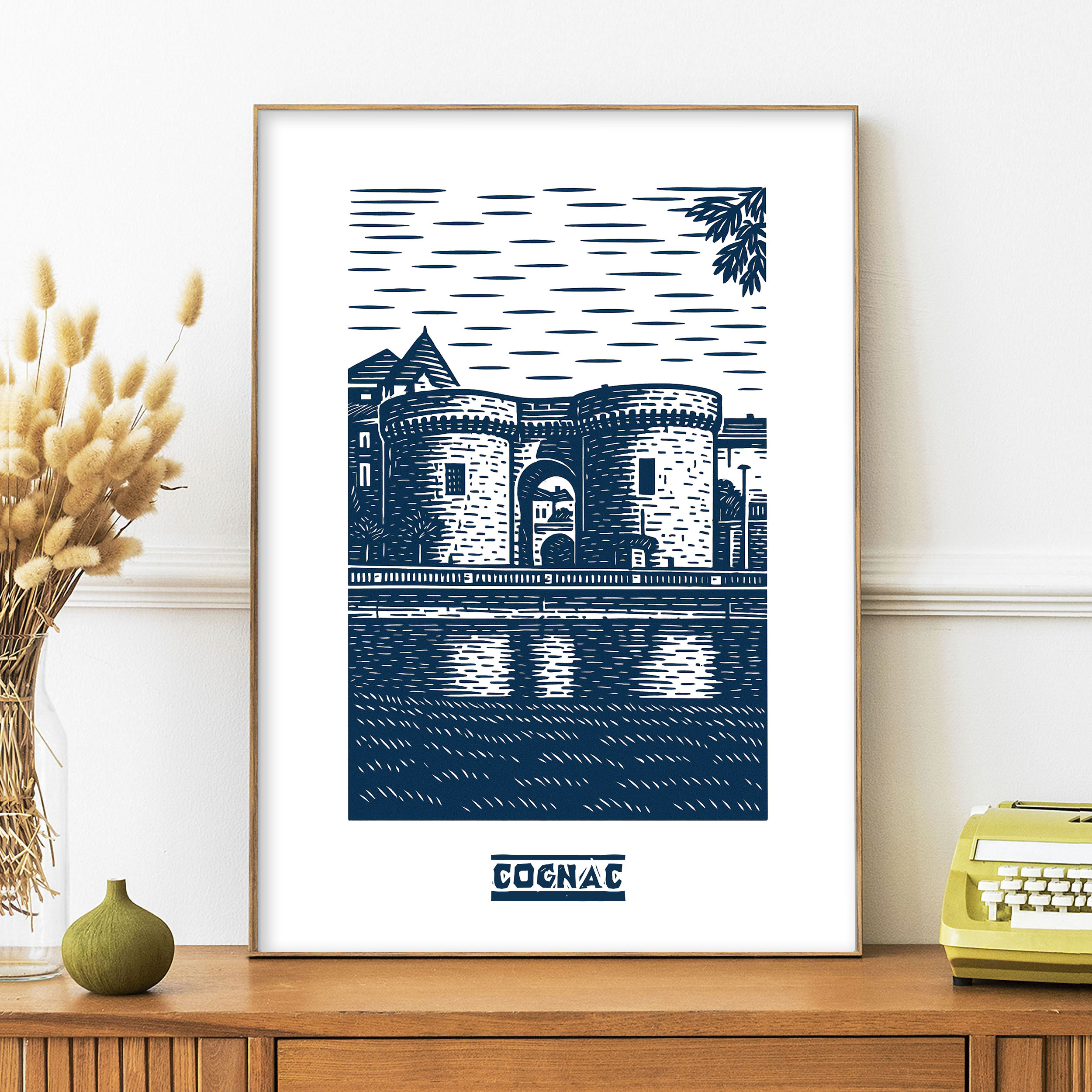 affiche Cognac bleue