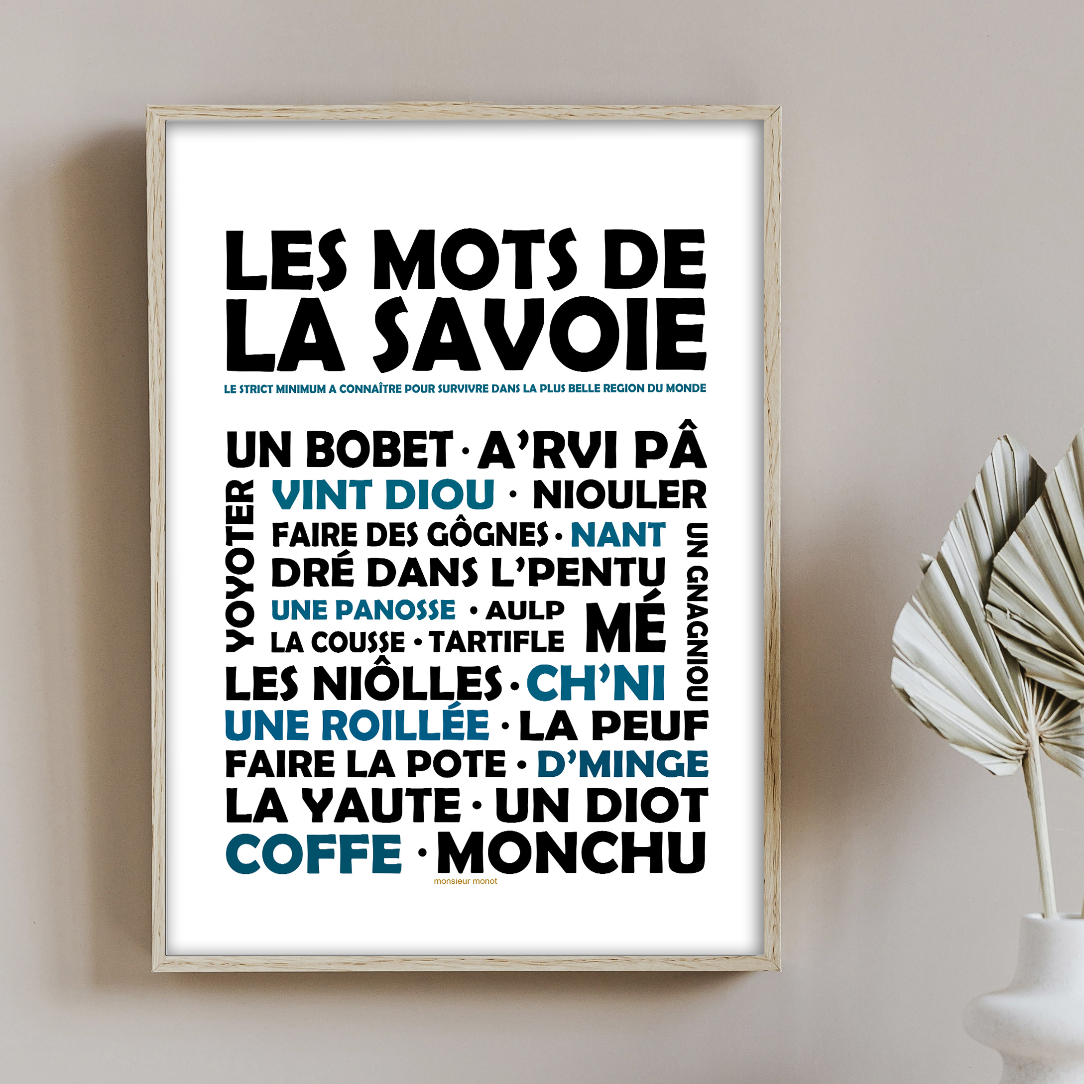 Affiche les mots de la Savoie noir et bleu