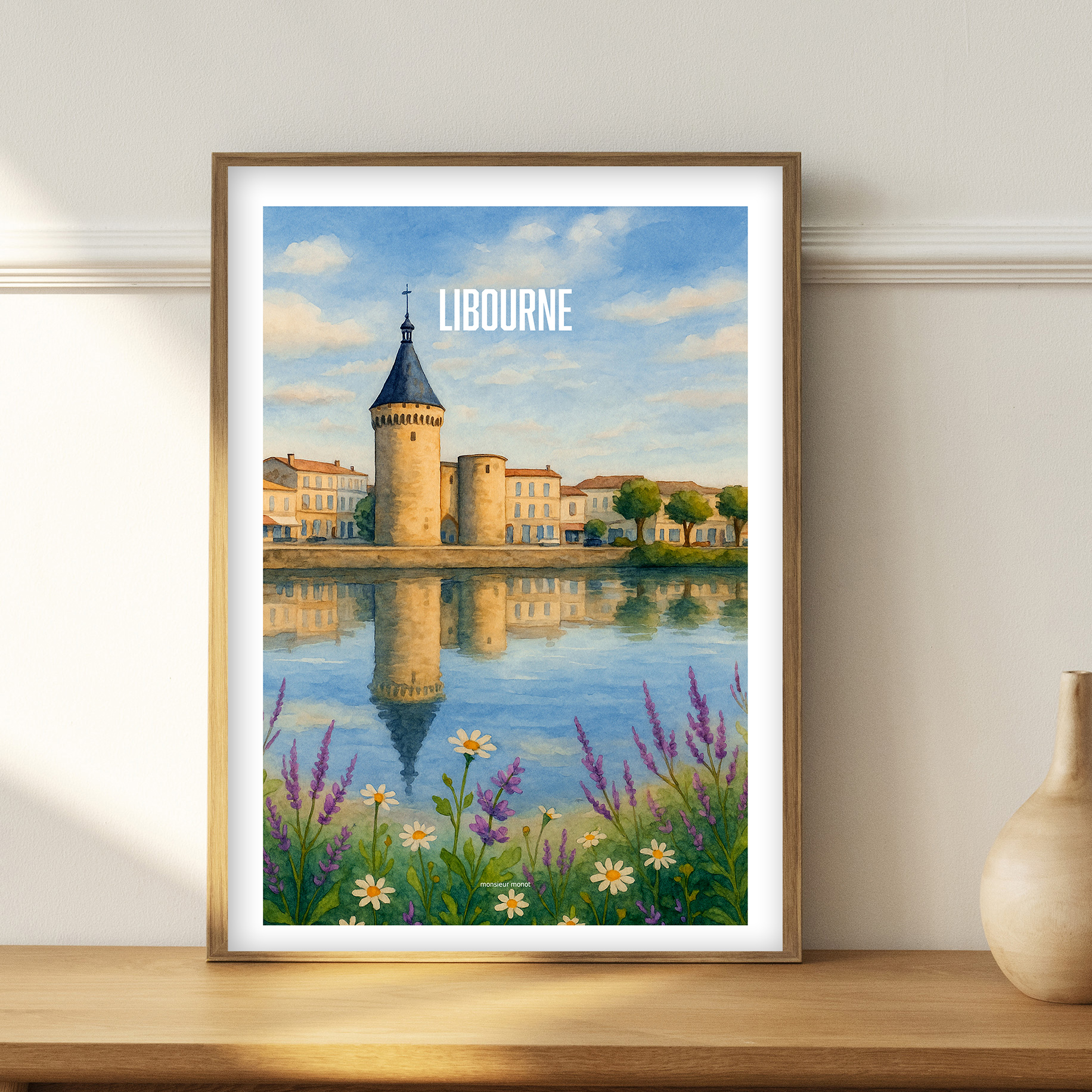 Affiche Libourne couleur