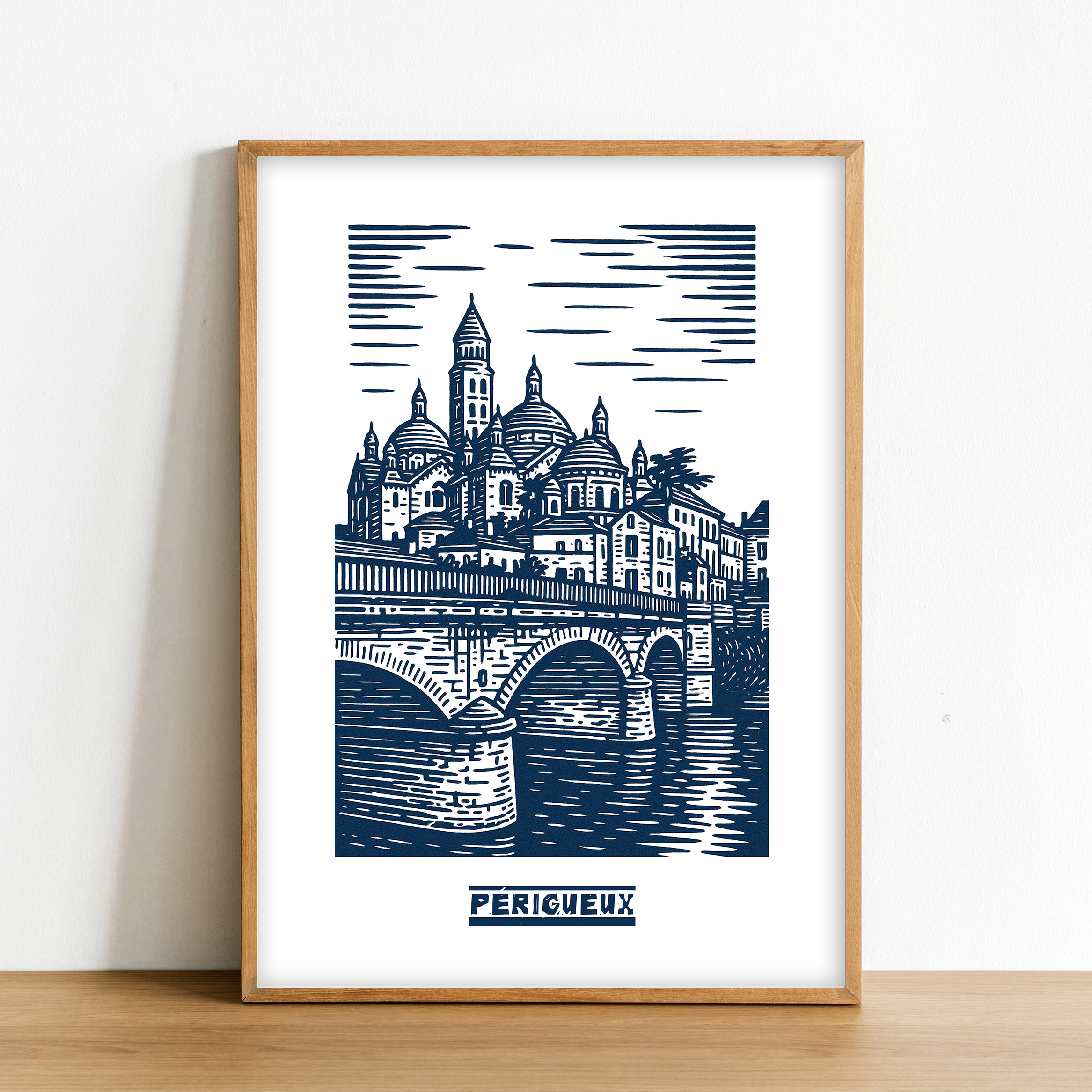 Affiche Périgueux bleue