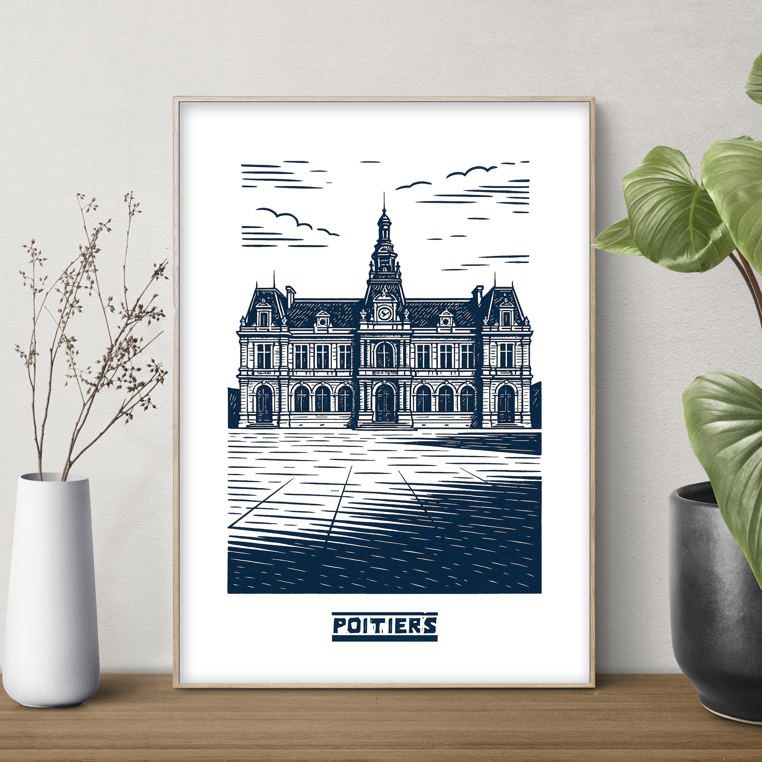 affiche Poitiers bleu