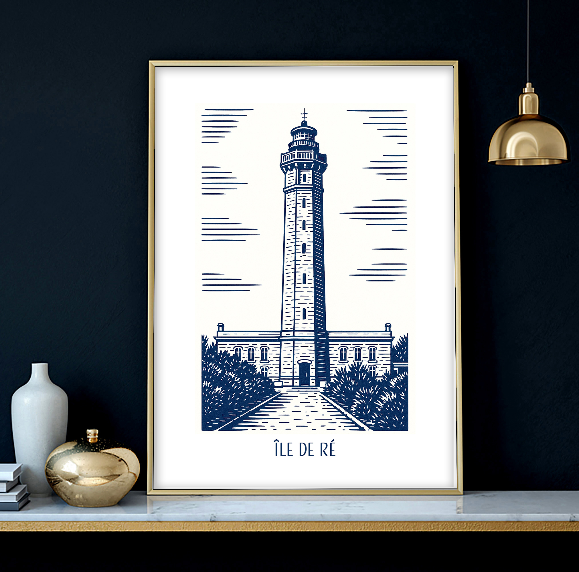 affiche lîle de Ré Phare des Baleines