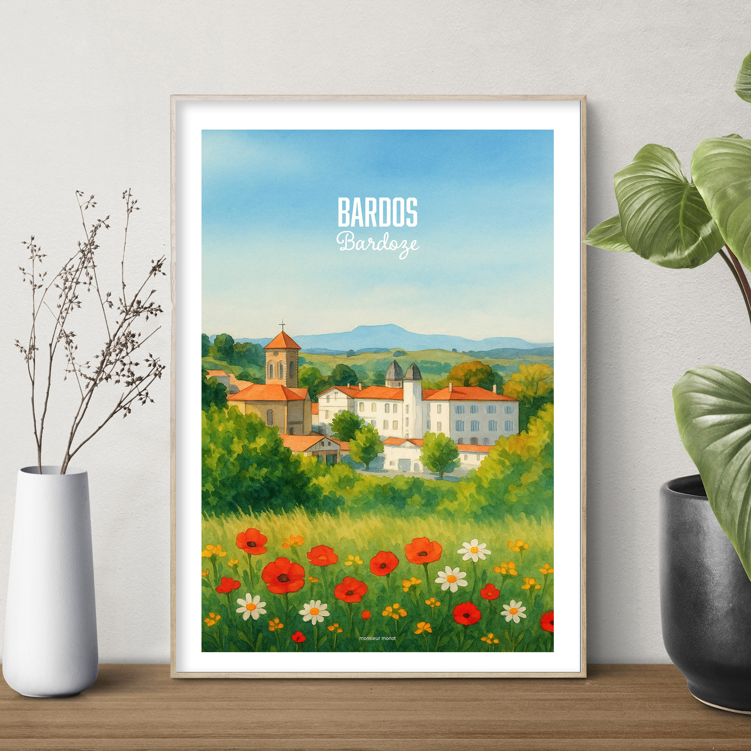 affiche Bardos aquarelle