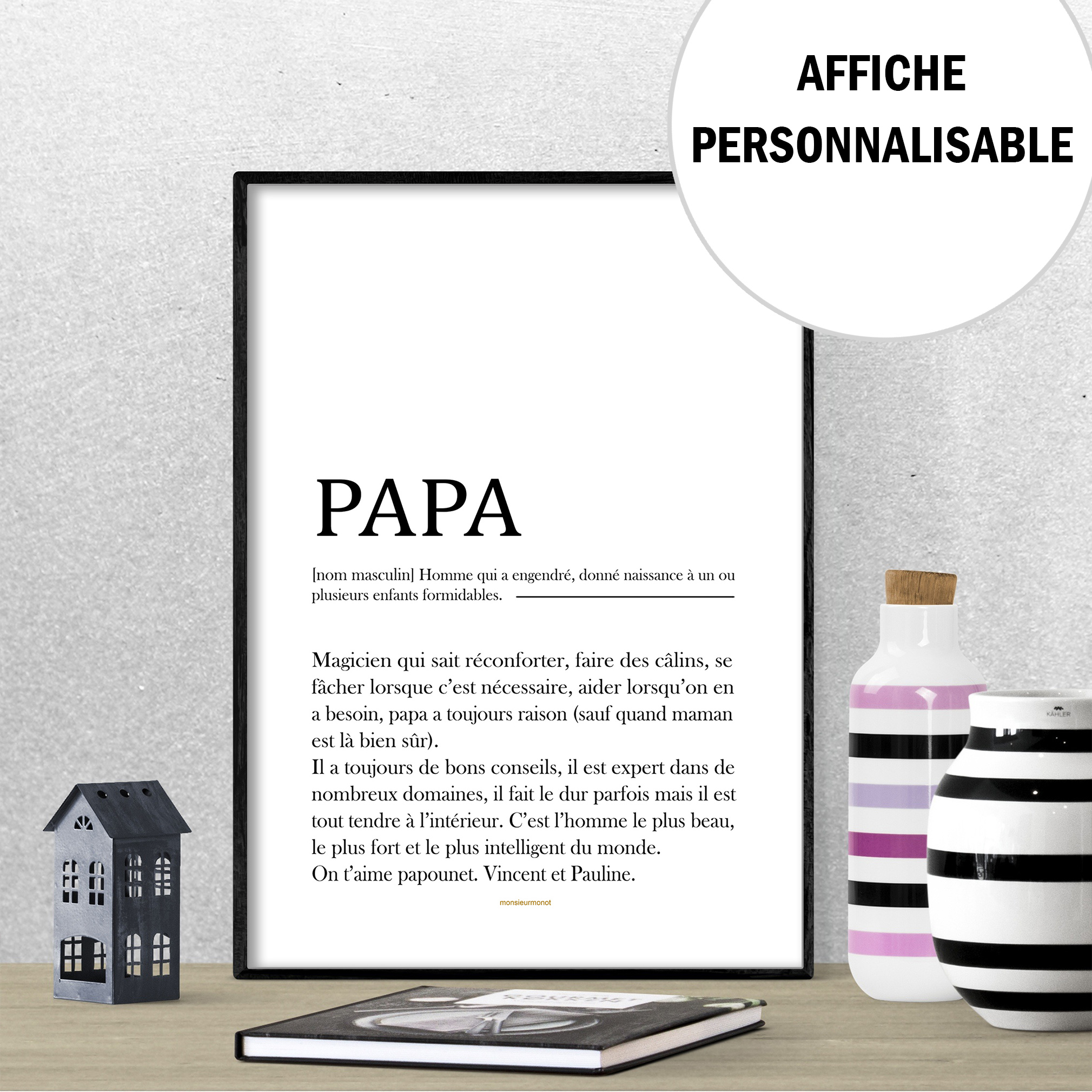 affiche Papa personnalisable